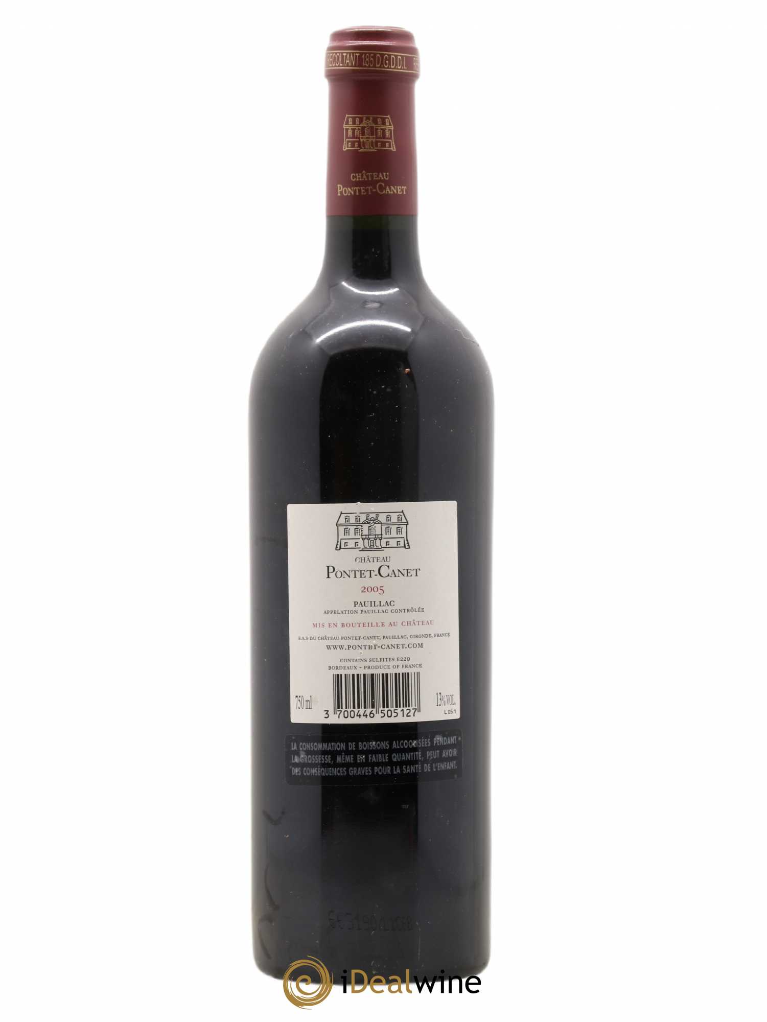 Château Pontet Canet 5ème Grand Cru Classé 2005 - Lot de 1 bouteille - 1