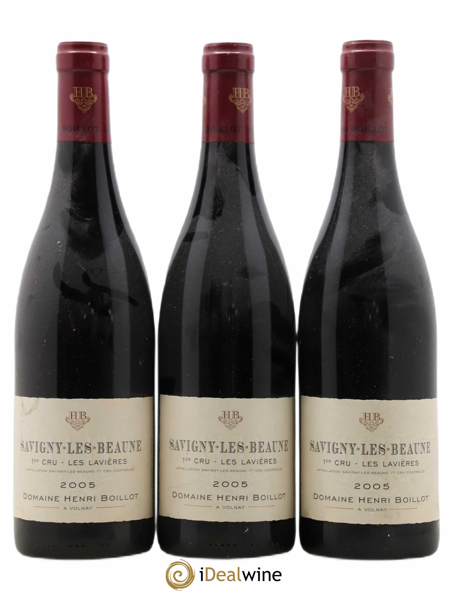 Savigny-lès-Beaune 1er Cru Lavières Henri Boillot 2005 - Posten von 3 Flaschen - 0