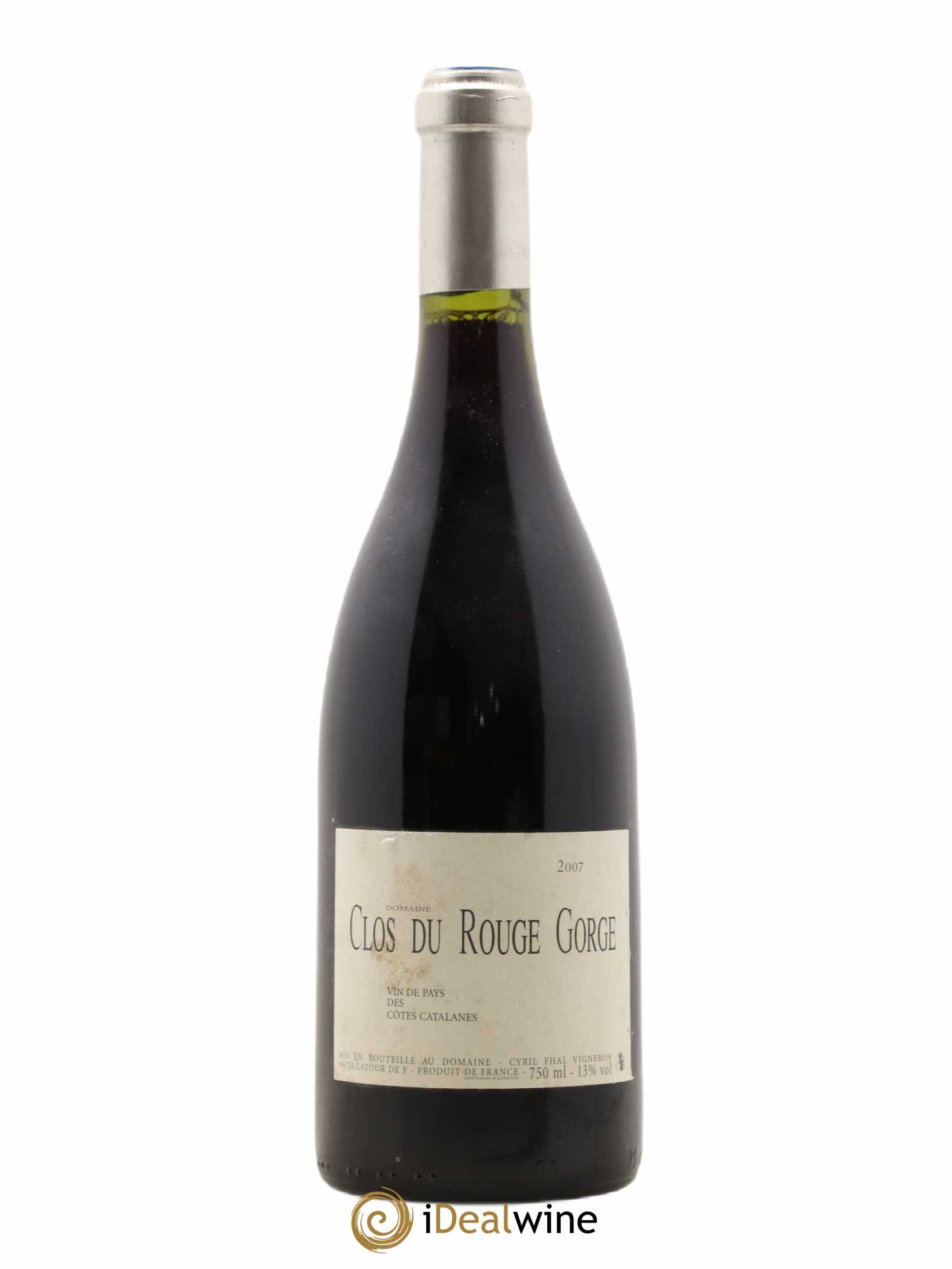 Côtes Catalanes Clos du Rouge Gorge Cyril Fhal 2007 - Lot de 1 bouteille - 0