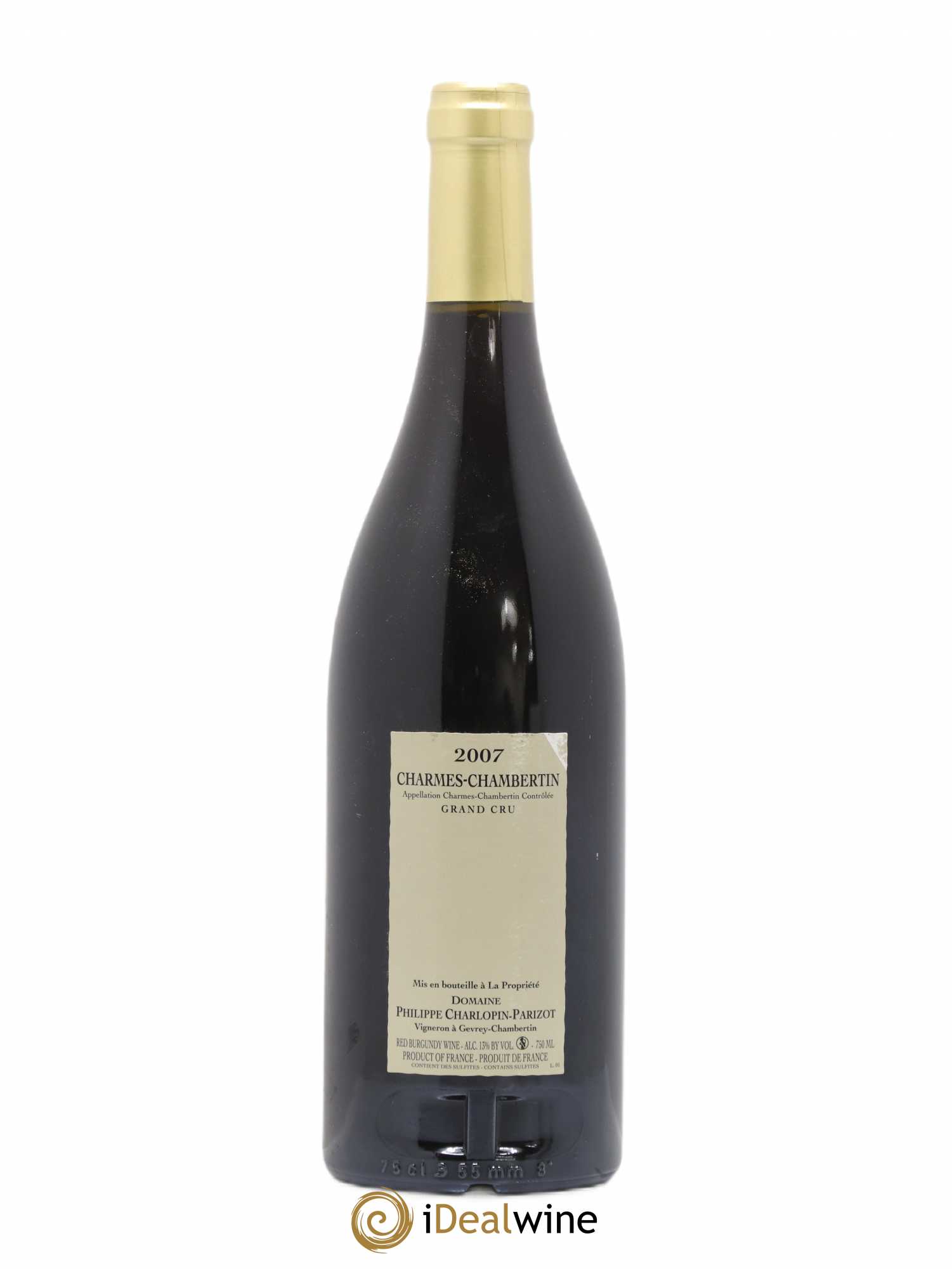 Charmes-Chambertin Grand Cru Charlopin-Parizot 2007 - Lot de 1 bouteille - 1
