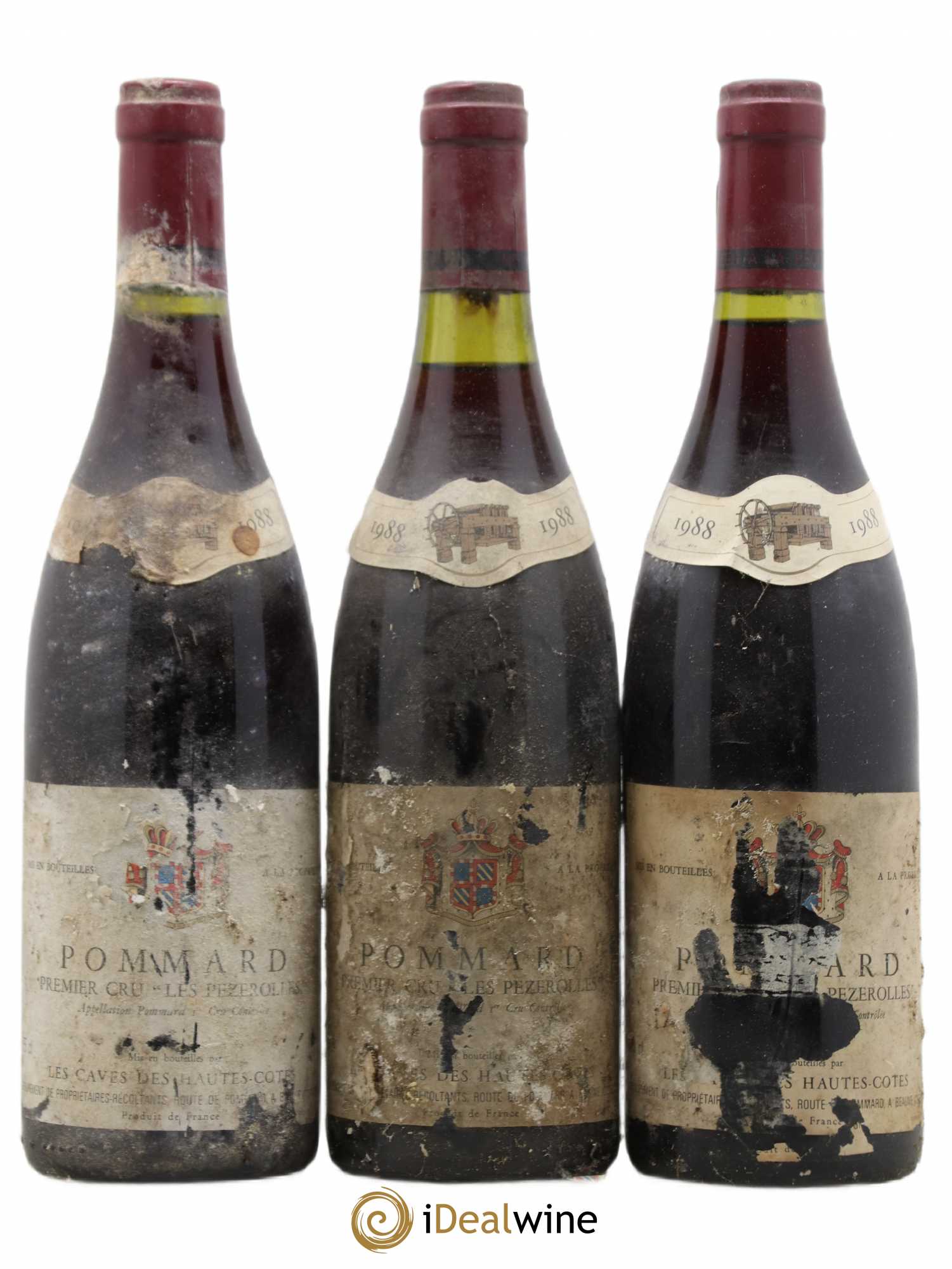 Pommard 1er Cru Pézerolles Les Caves des Hautes Côtes 1988 - Posten von 3 Flaschen - 0
