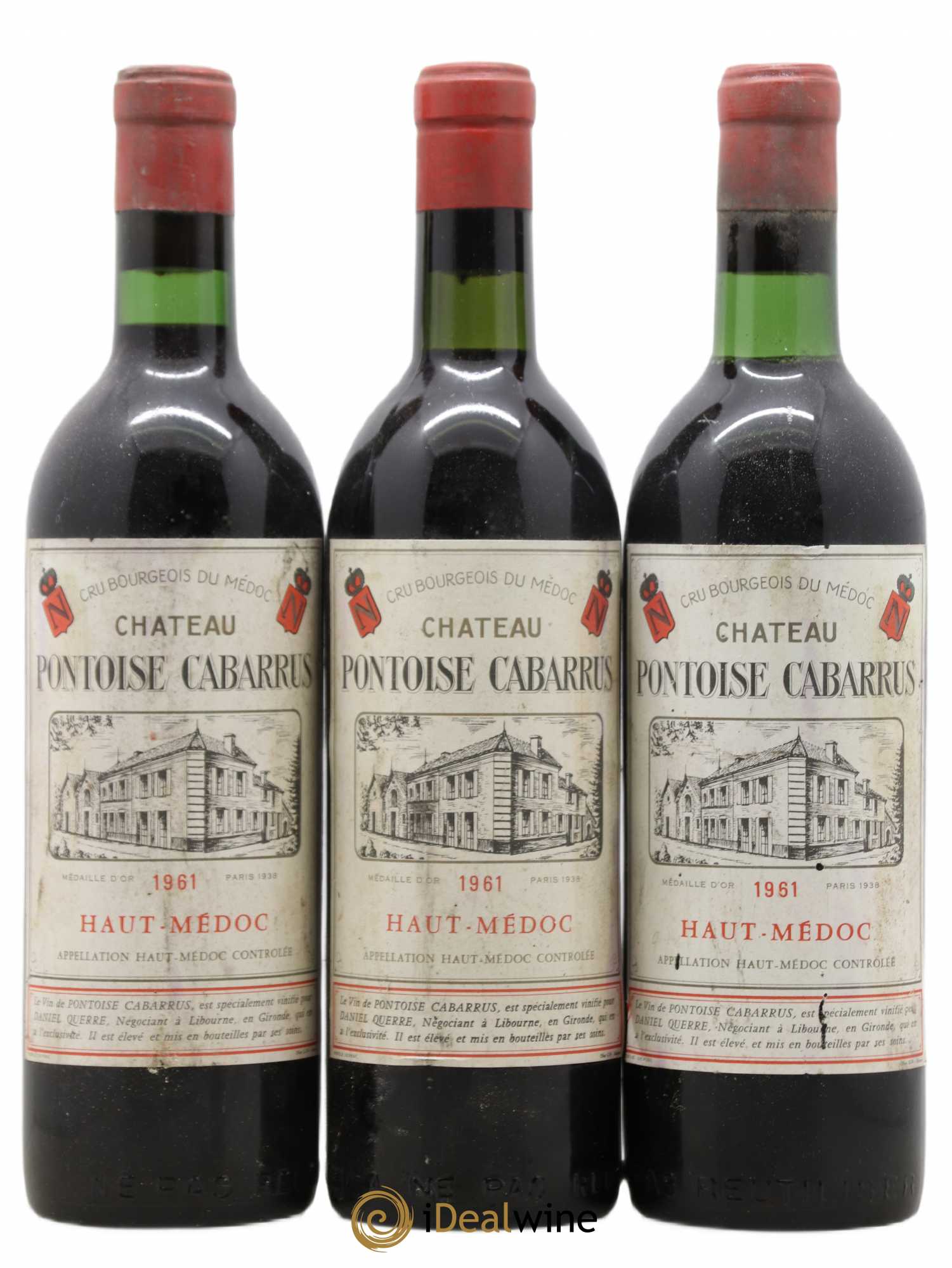 Château Pontoise Cabarrus Cru Bourgeois 1961 - Lot de 3 bouteilles - 0