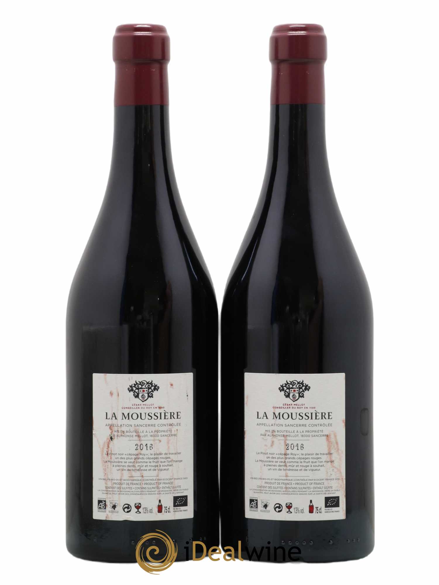 Sancerre La Moussière Alphonse Mellot 2016 - Lot de 2 bouteilles - 1