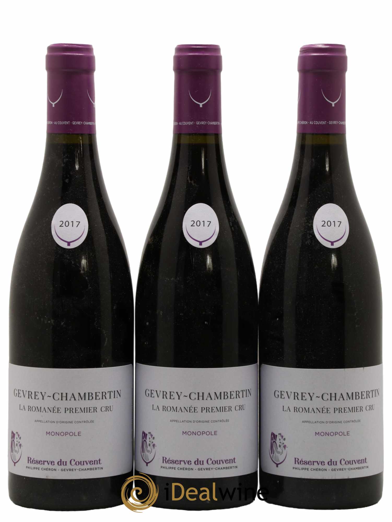 Gevrey-Chambertin 1er Cru La Romanée Monopole Domaine du Couvent 2017 - Lot de 3 bouteilles - 0