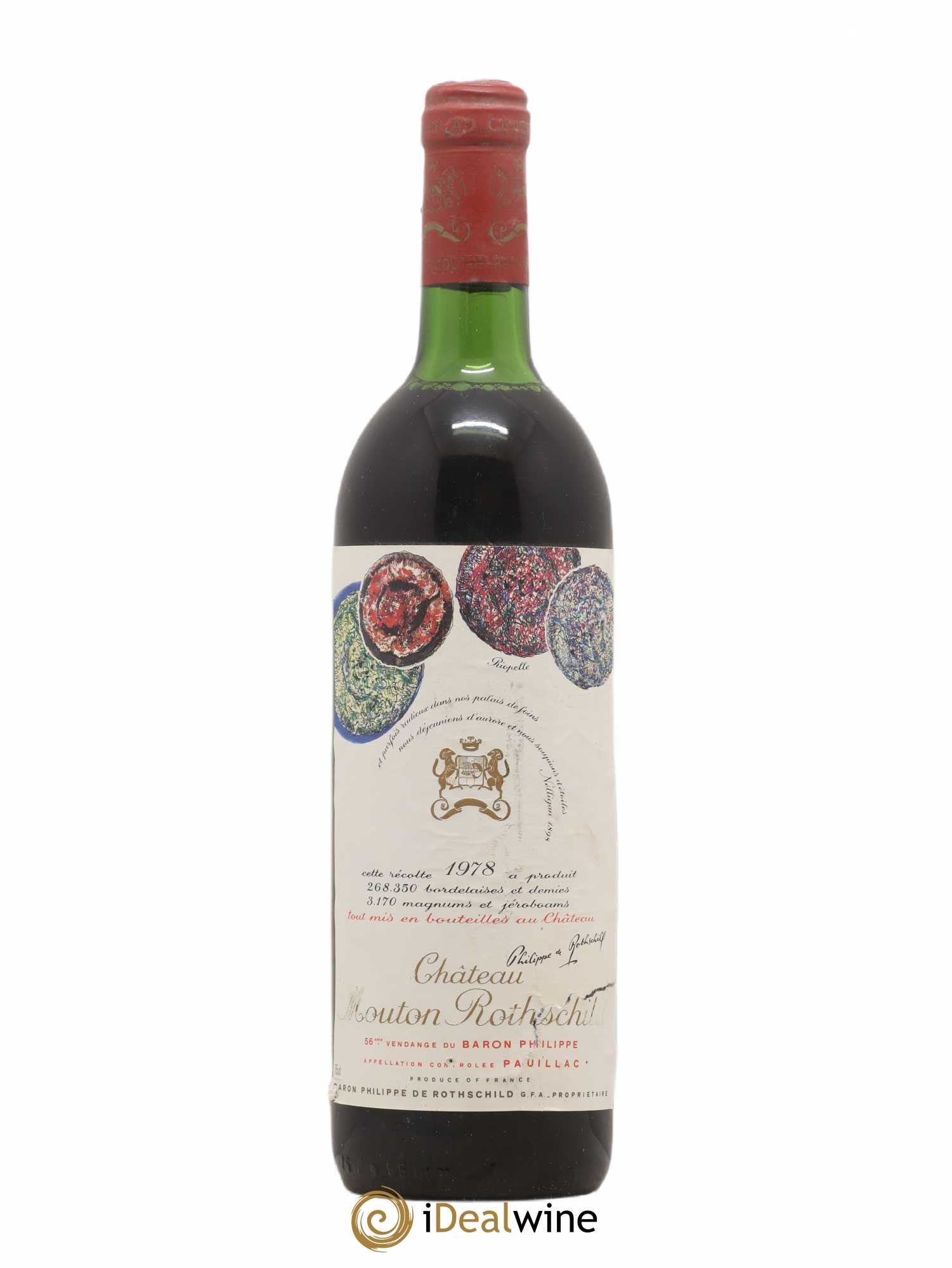 Château Mouton Rothschild 1er Grand Cru Classé 1978 - Lot de 1 bouteille - 0