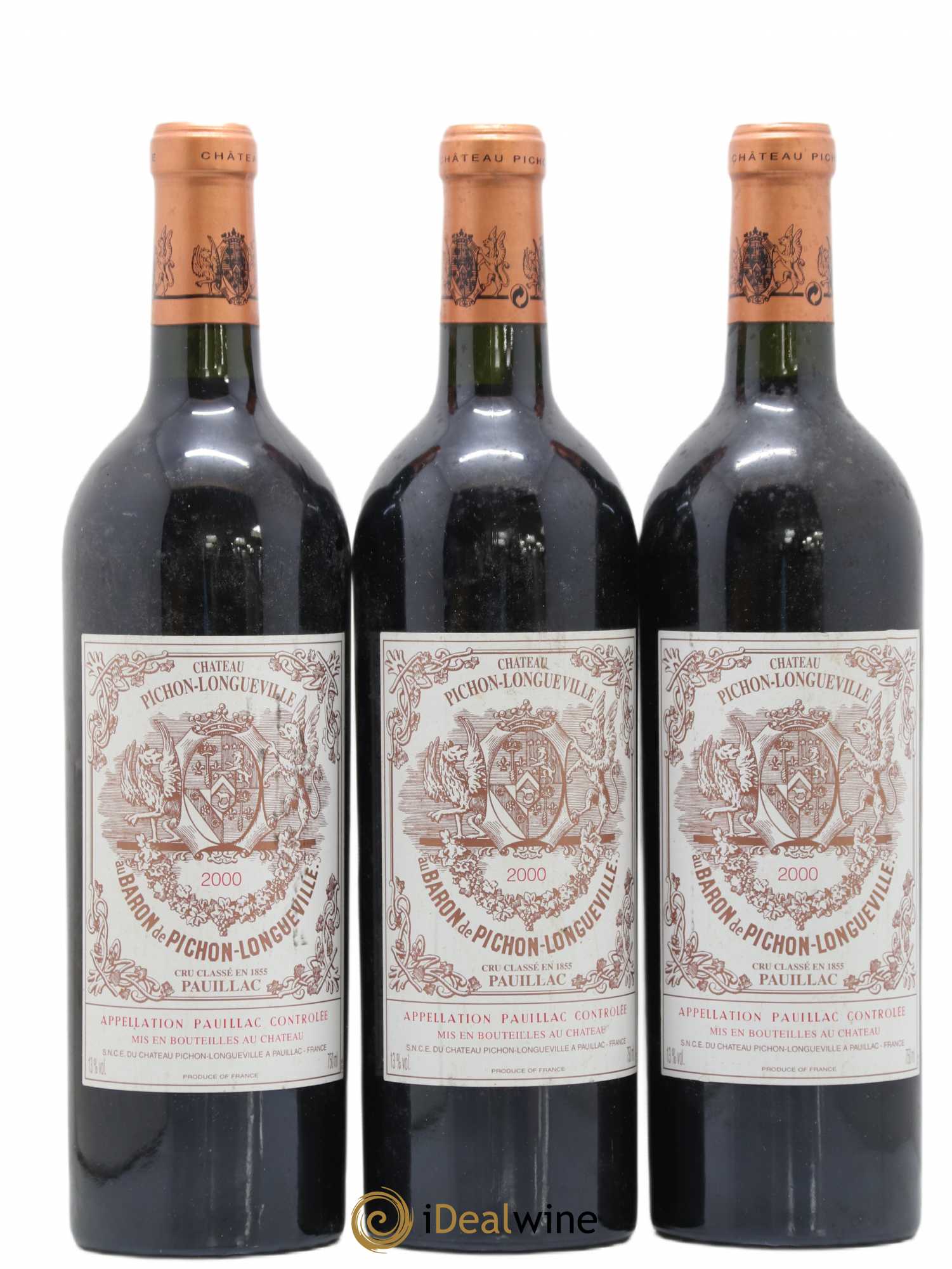 Pichon Longueville Baron 2ème Grand Cru Classé 2000 - Lot de 3 bouteilles - 0