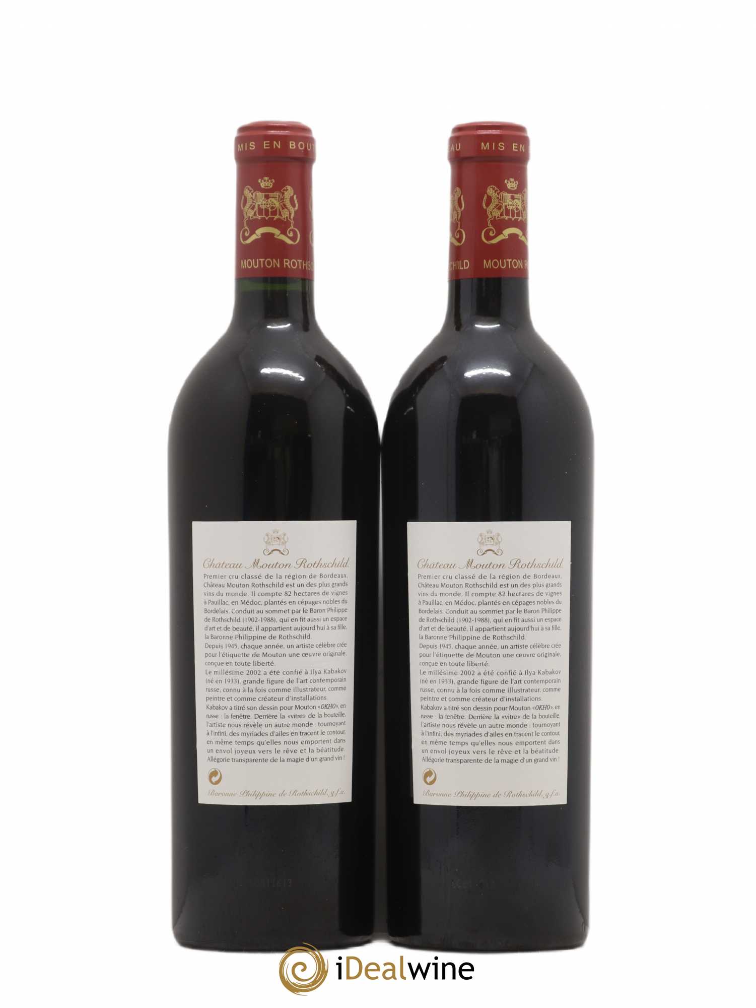 Caisse Primeurs 2 Petrus, 2 Lafite Rothschild, 2 Mouton Rothschild, 2 Château Latour, 2 Margaux, 2 Château Haut Brion 2002 - Lot de 12 bouteilles - 2