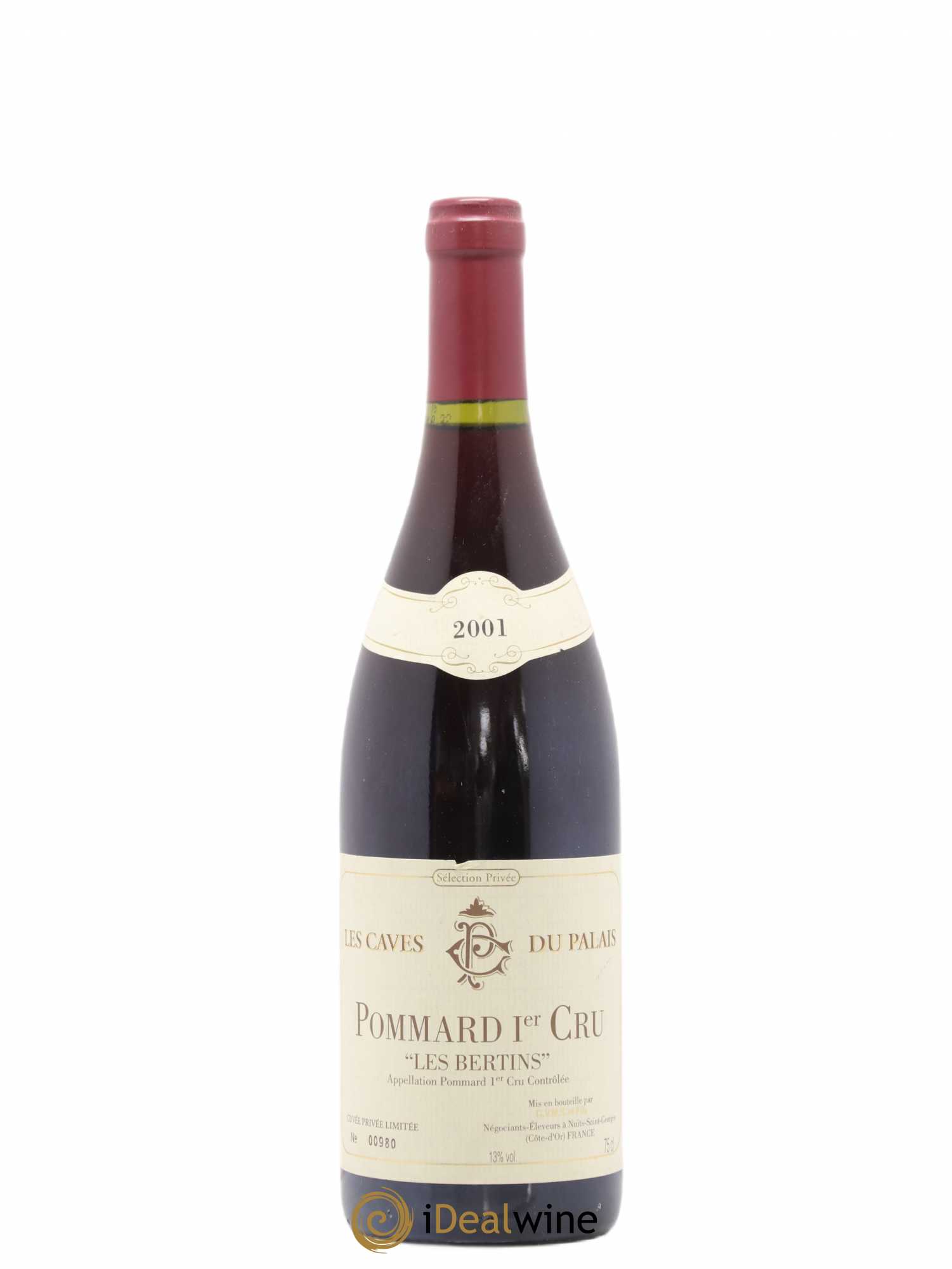 Pommard 1er Cru Les Bertins Les Caves du Palais 2001 - Posten von 1 Flasche - 0