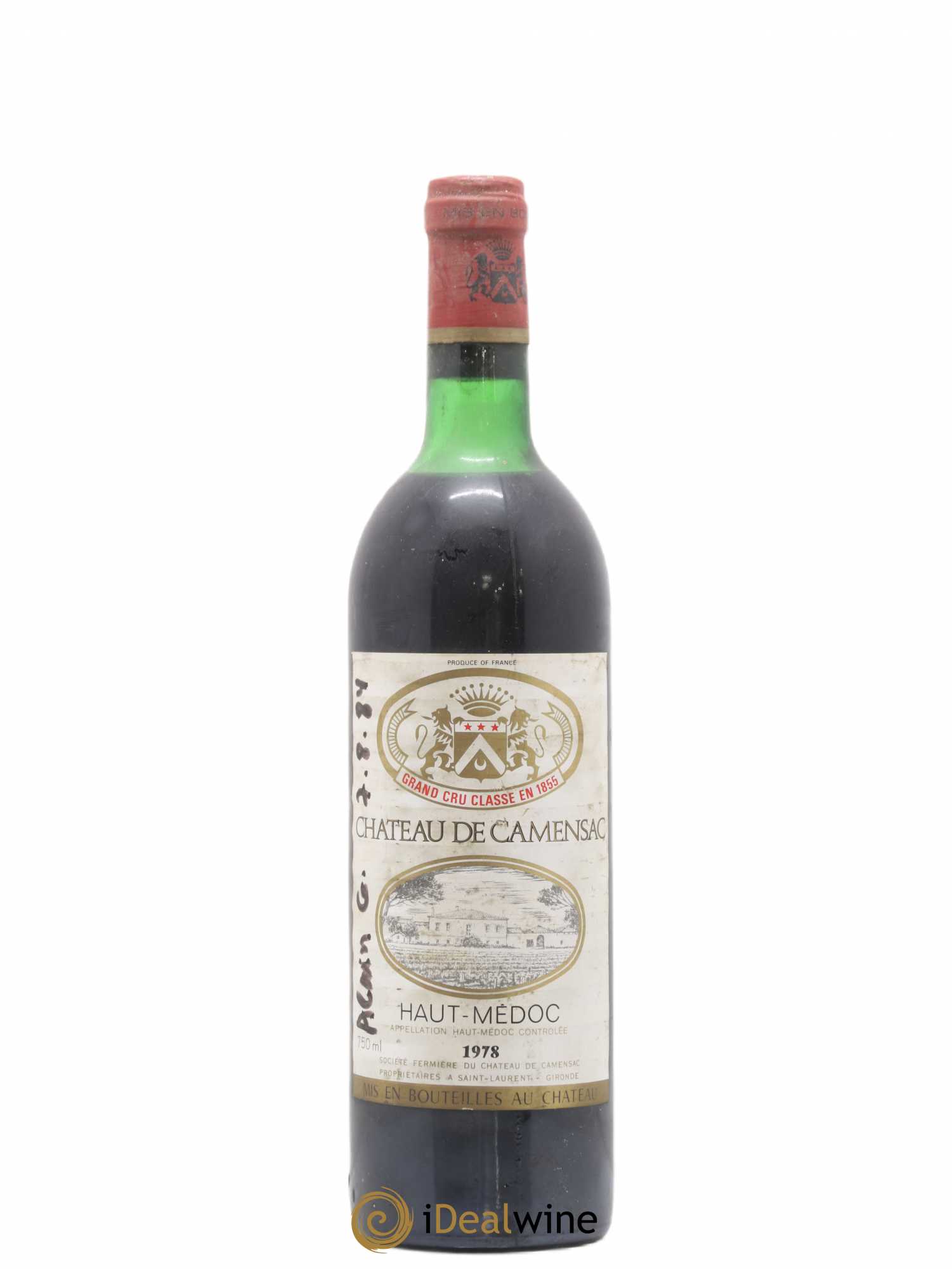 Château Camensac 5ème Grand Cru Classé 1978 - Lot de 1 bouteille - 0