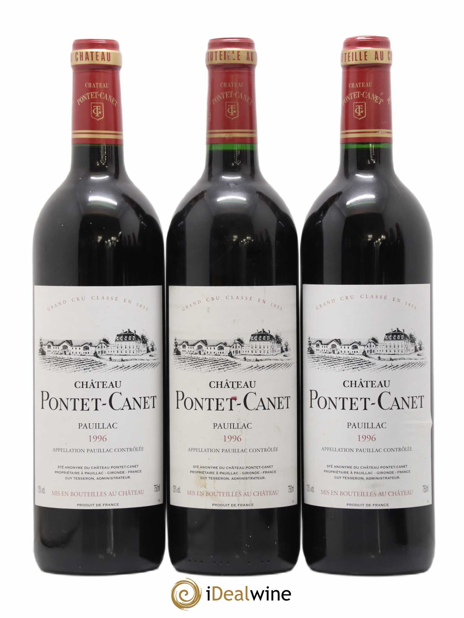 Château Pontet Canet 5ème Grand Cru Classé 1996 - Lot de 6 bouteilles - 1