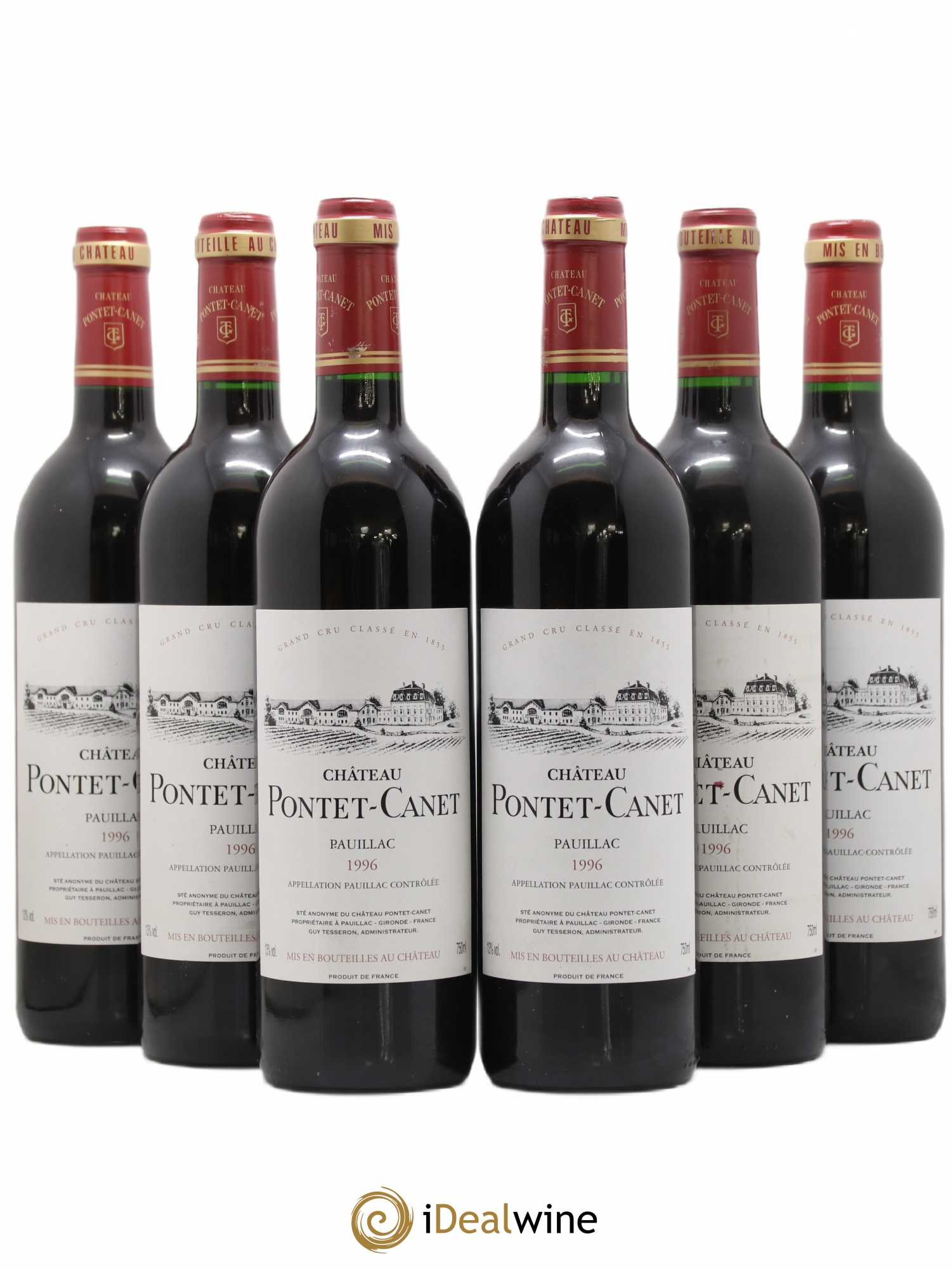 Château Pontet Canet 5ème Grand Cru Classé 1996 - Lot de 6 bouteilles - 0
