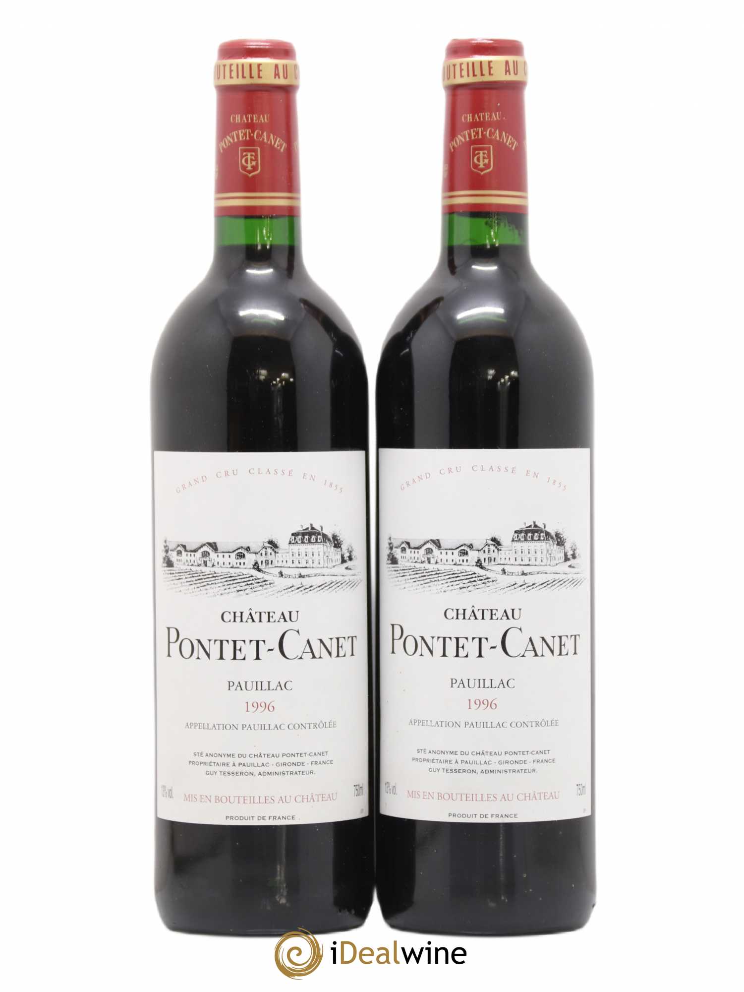 Château Pontet Canet 5ème Grand Cru Classé 1996 - Lot de 2 bouteilles - 0