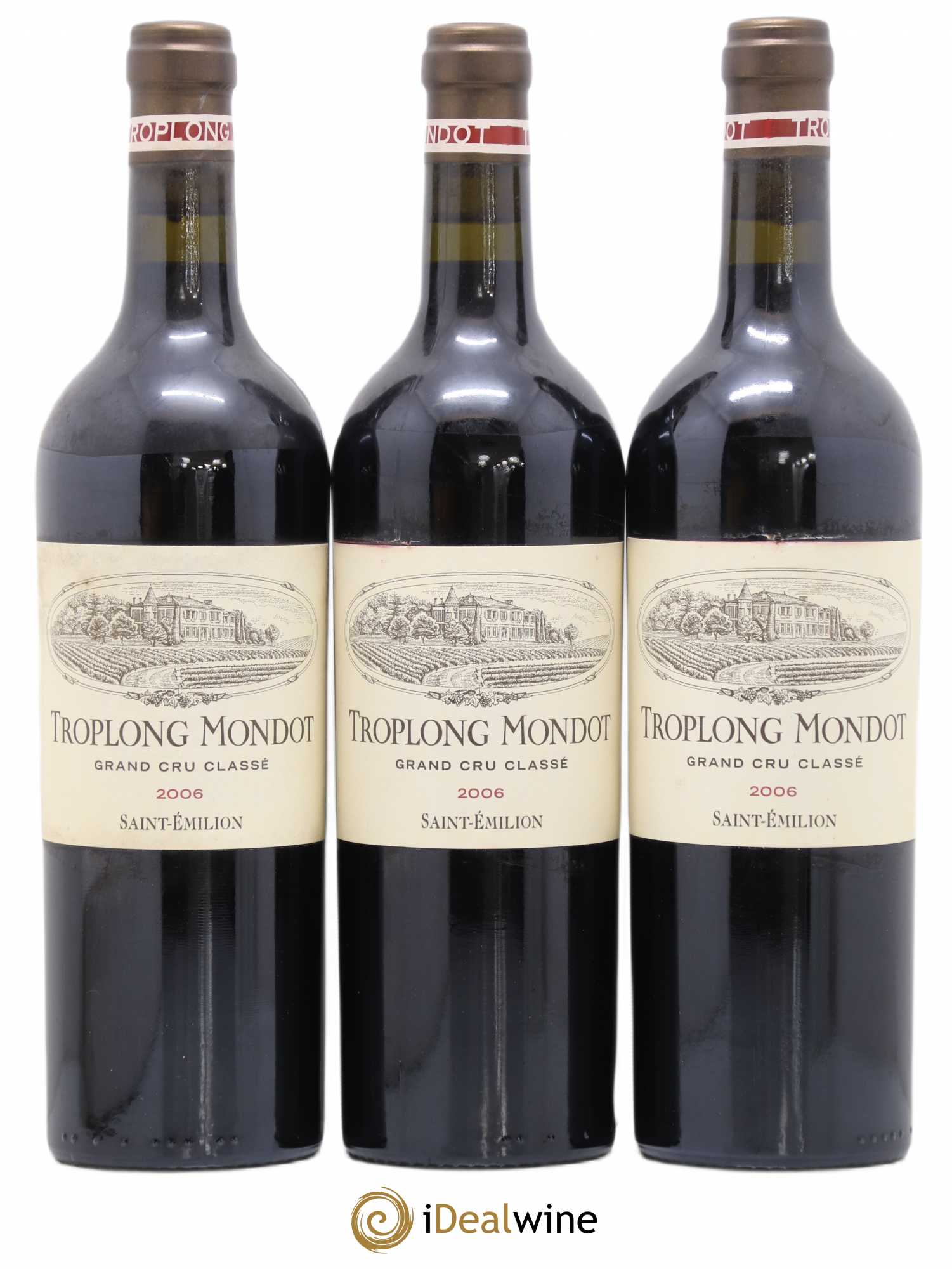 Château Troplong Mondot 1er Grand Cru Classé B 2006 - Lot de 3 bouteilles - 0
