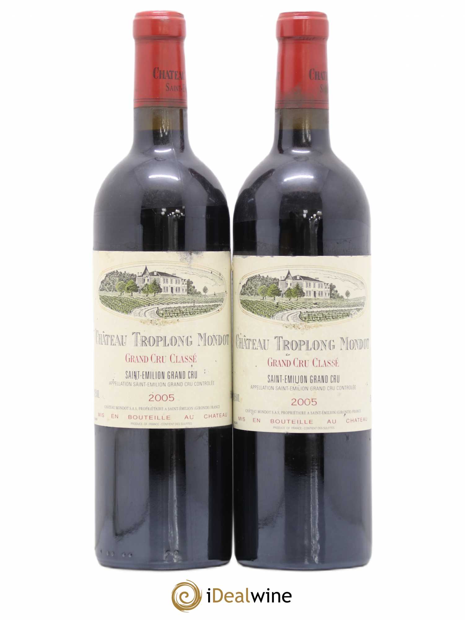 Château Troplong Mondot 1er Grand Cru Classé B 2005 - Lot de 2 bouteilles - 0