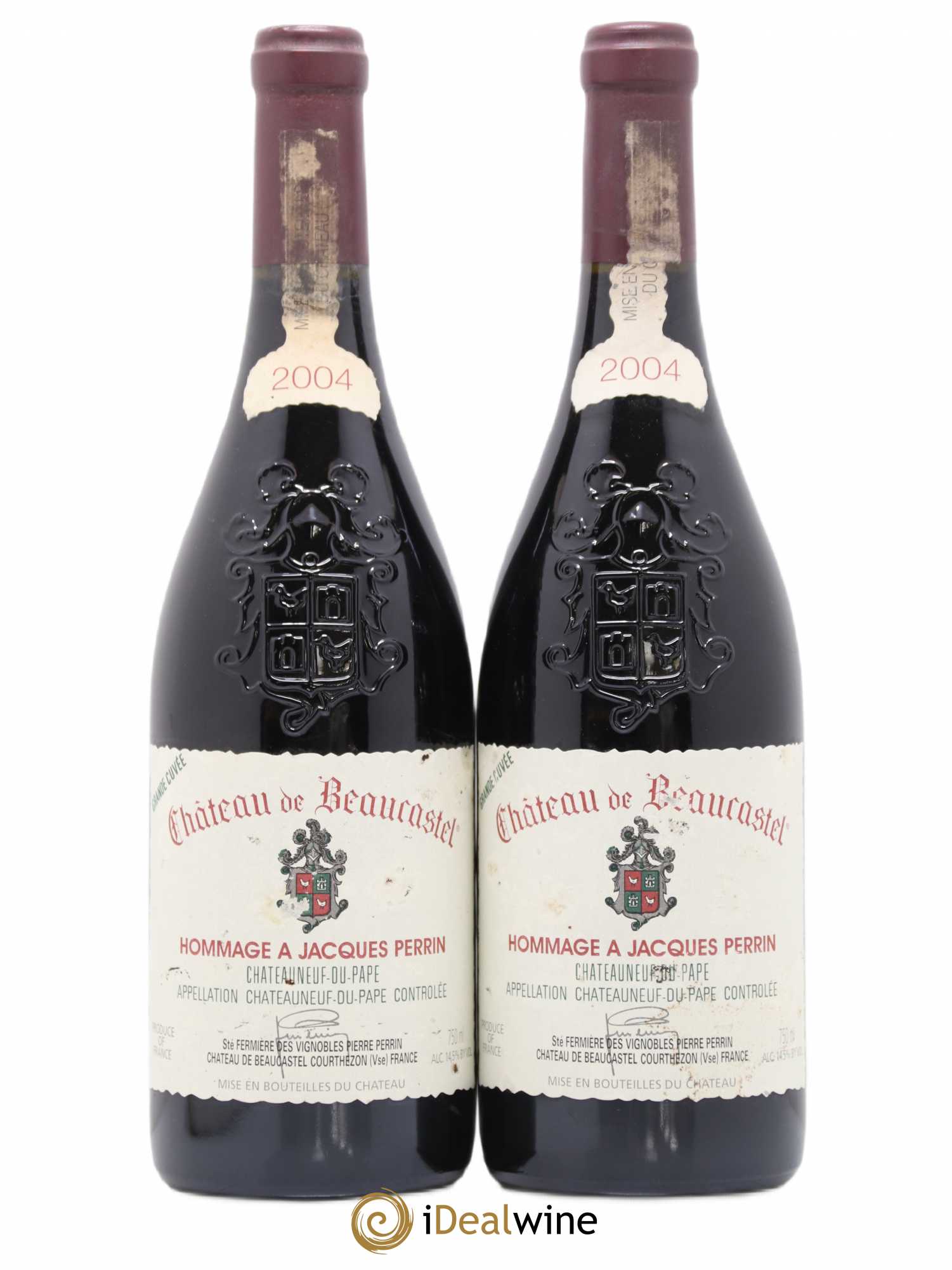 Châteauneuf-du-Pape Château de Beaucastel Hommage à Jacques Perrin Famille Perrin 2004 - Lot de 2 bouteilles - 0