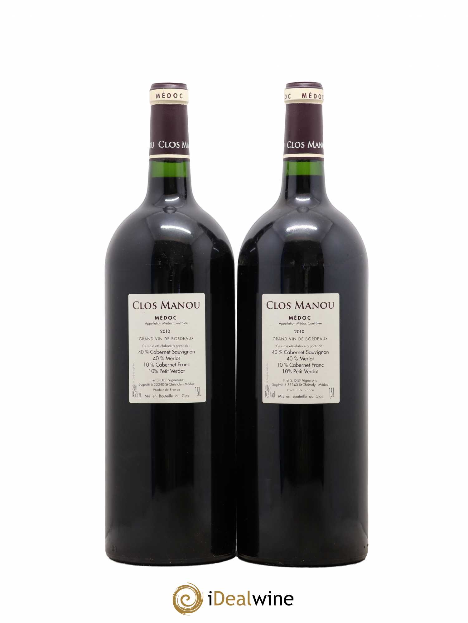 Clos Manou 2010 - Lot de 2 magnums - 1