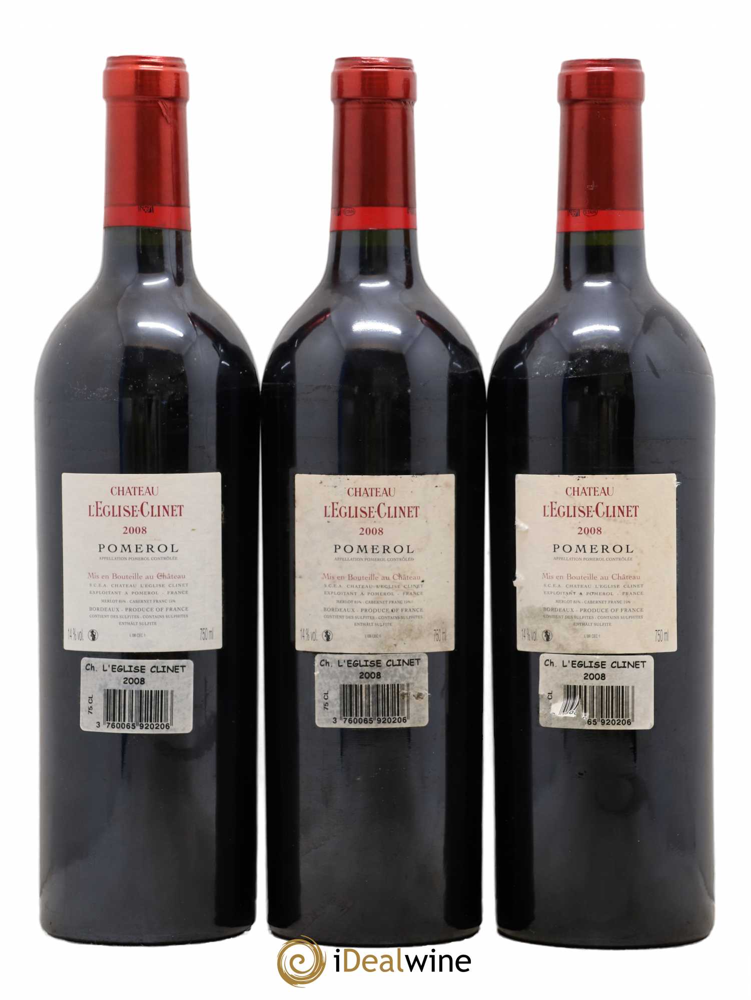 Château l' Église Clinet 2008 - Lot de 3 bouteilles - 1