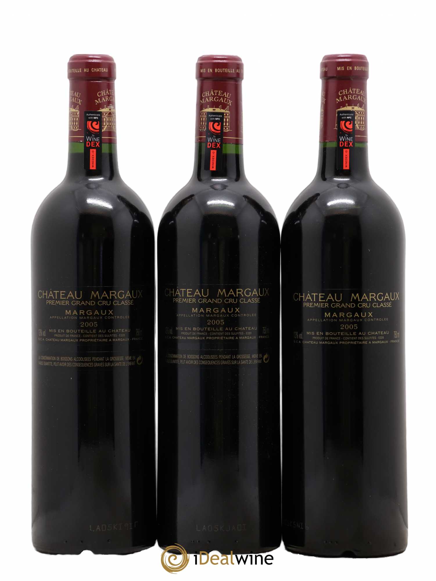 Château Margaux 1er Grand Cru Classé 2005 - Lot de 3 bouteilles - 1