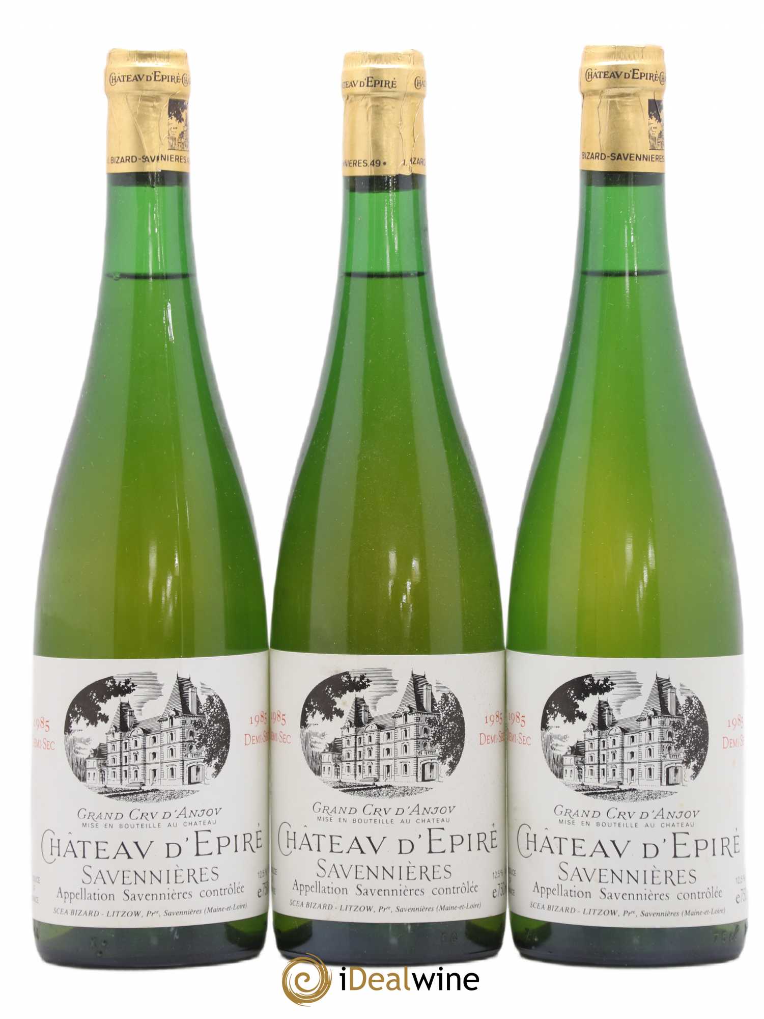Savennières Château d'Epire demi sec 1985 - Posten von 3 Flaschen - 0