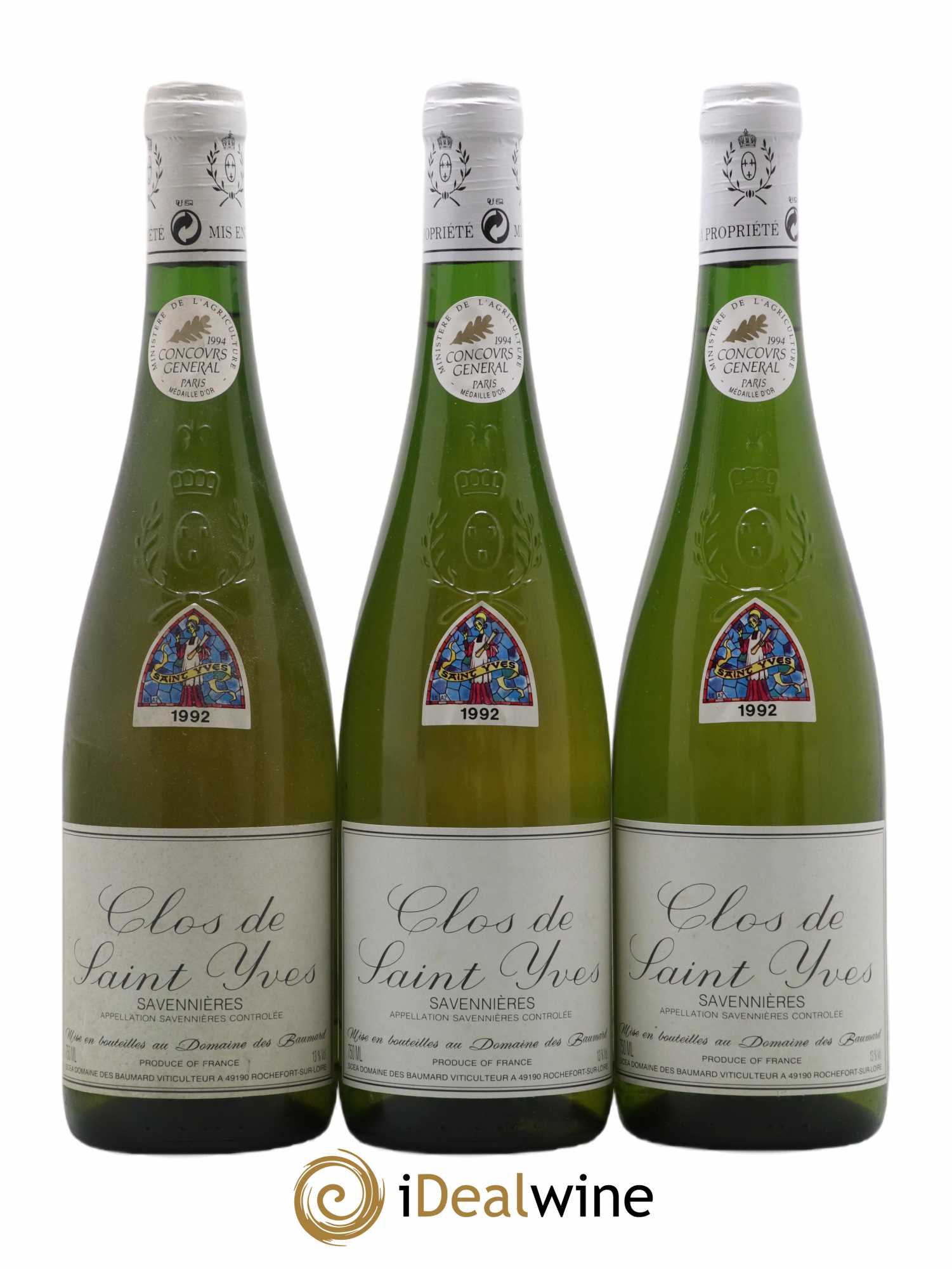Savennières Clos Saint Yves Domaine des Baumards 1992 - Posten von 3 Flaschen - 0