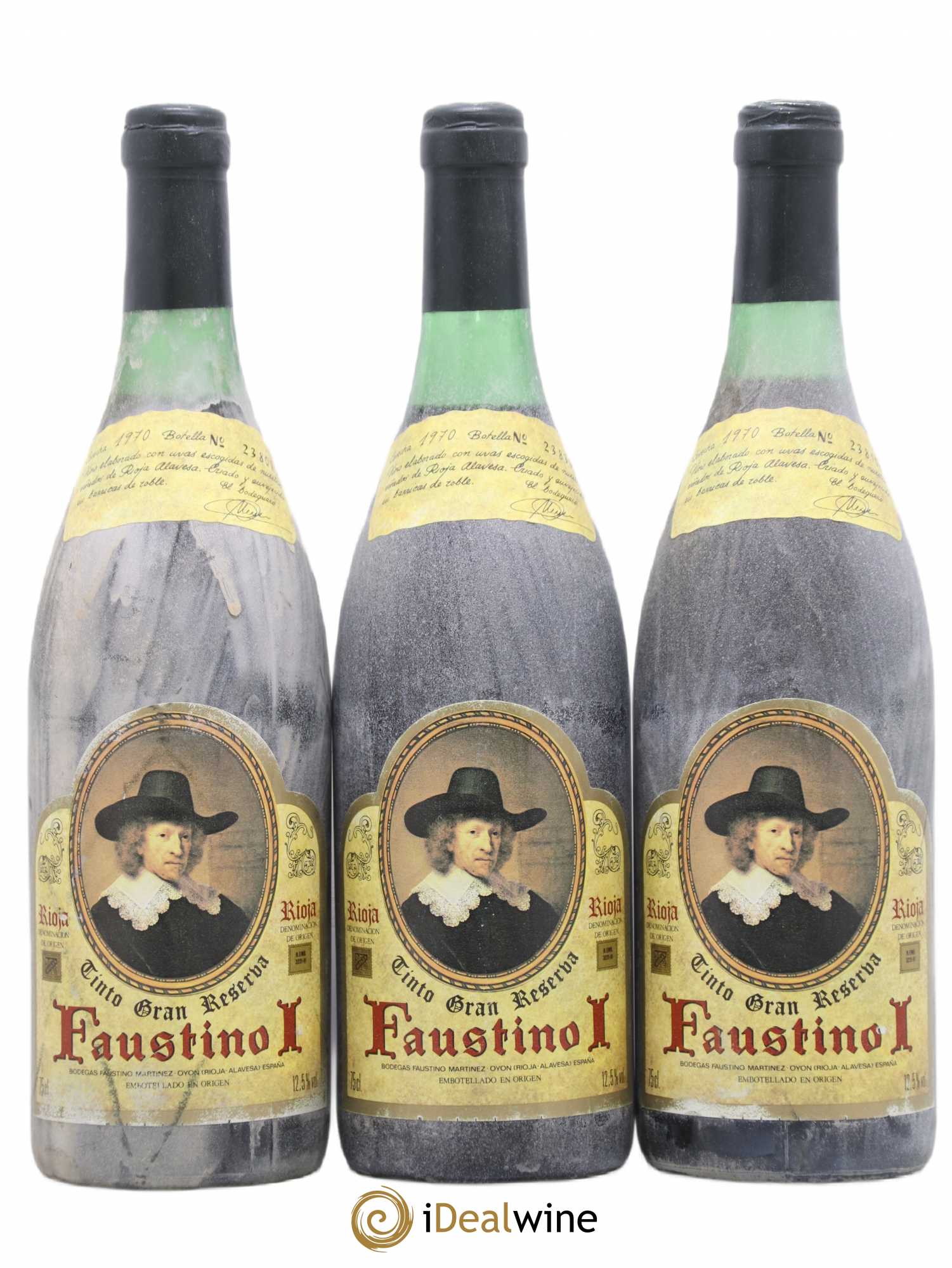 Rioja DOCA Faustino N° 1 1970 - Posten von 3 Flaschen - 0