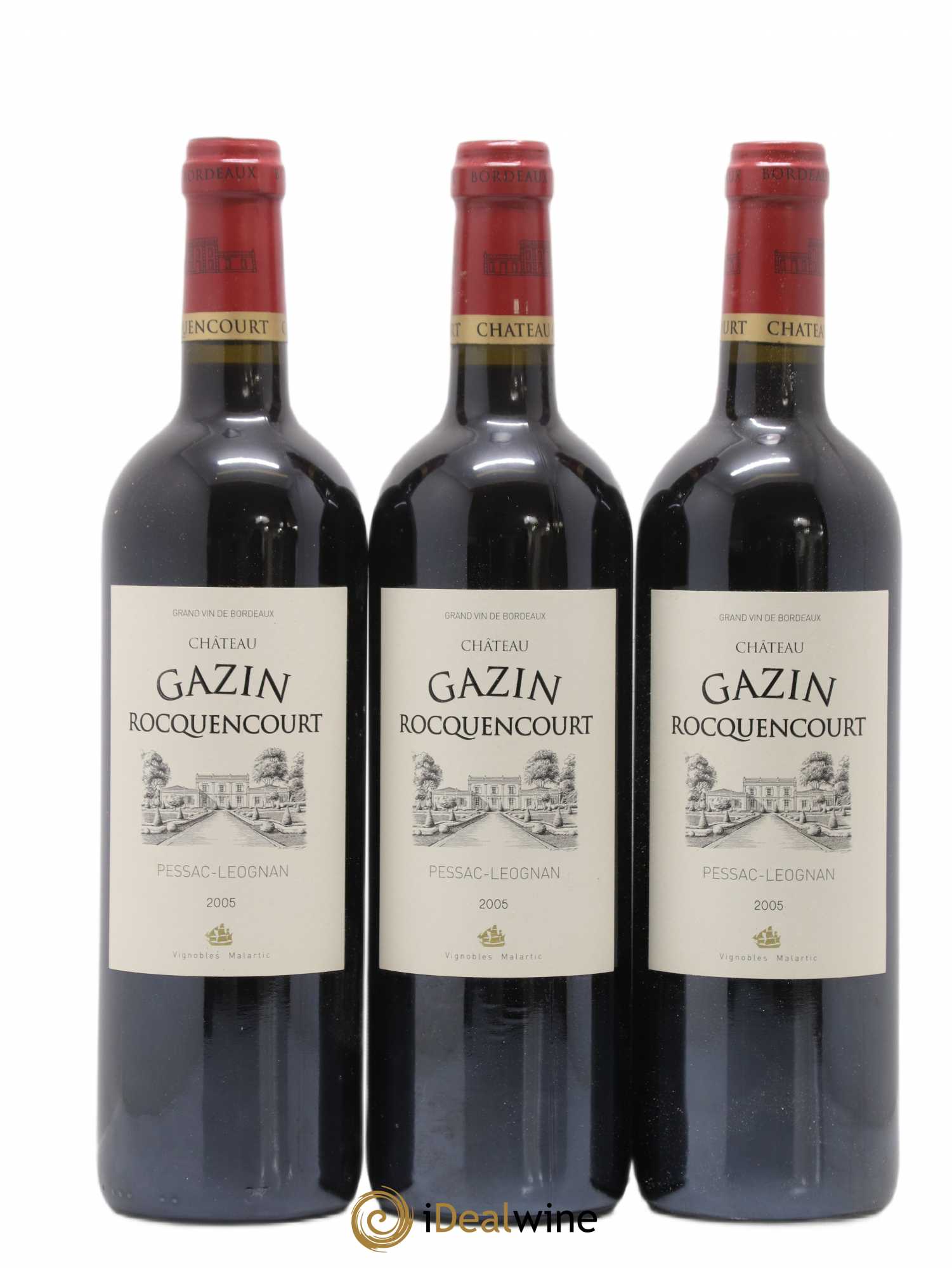 Pessac-Léognan Château Gazin Rocquencourt 2005 - Lot de 3 bouteilles - 0