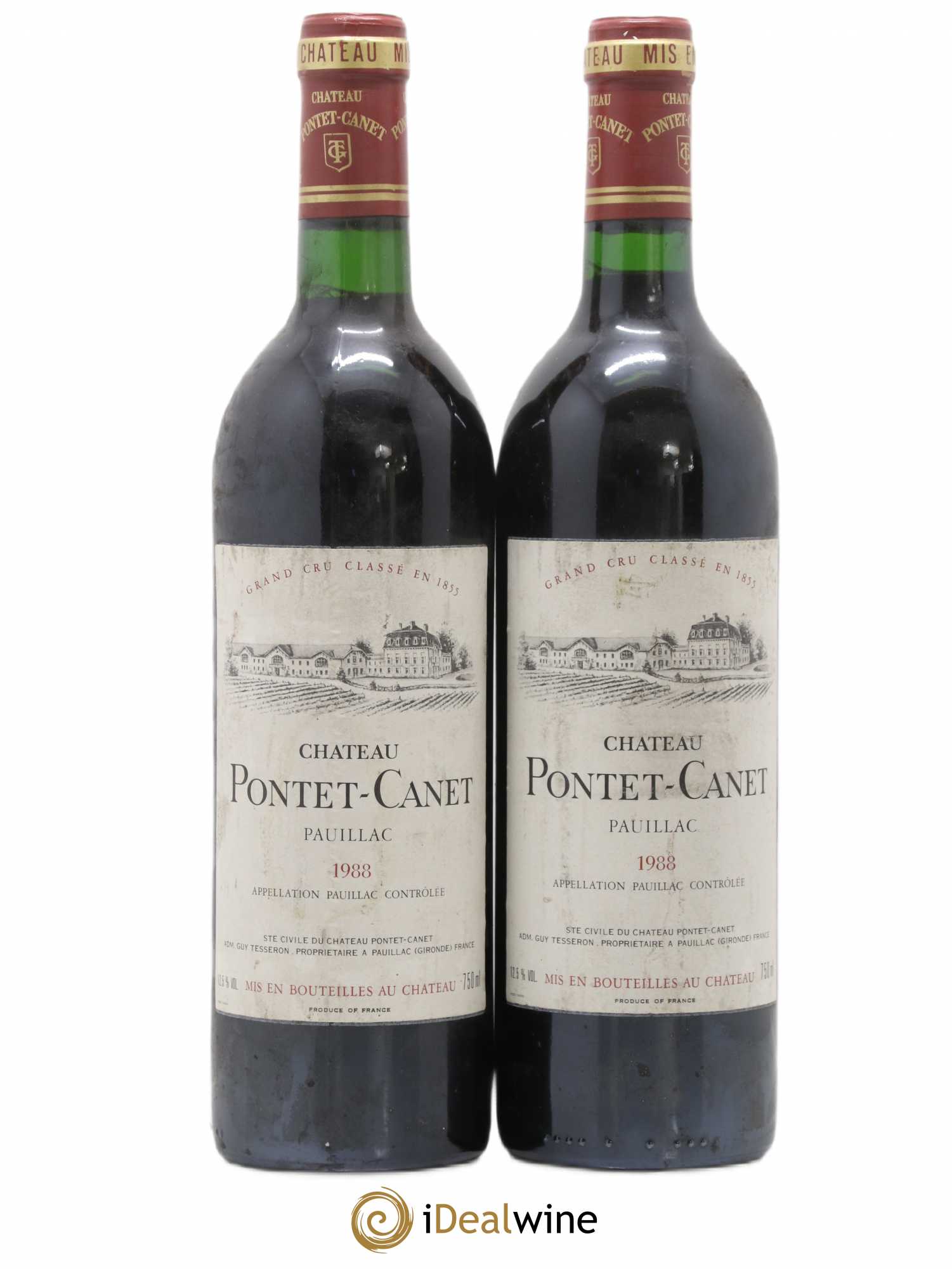 Château Pontet Canet 5ème Grand Cru Classé 1988 - Lot de 2 bouteilles - 0
