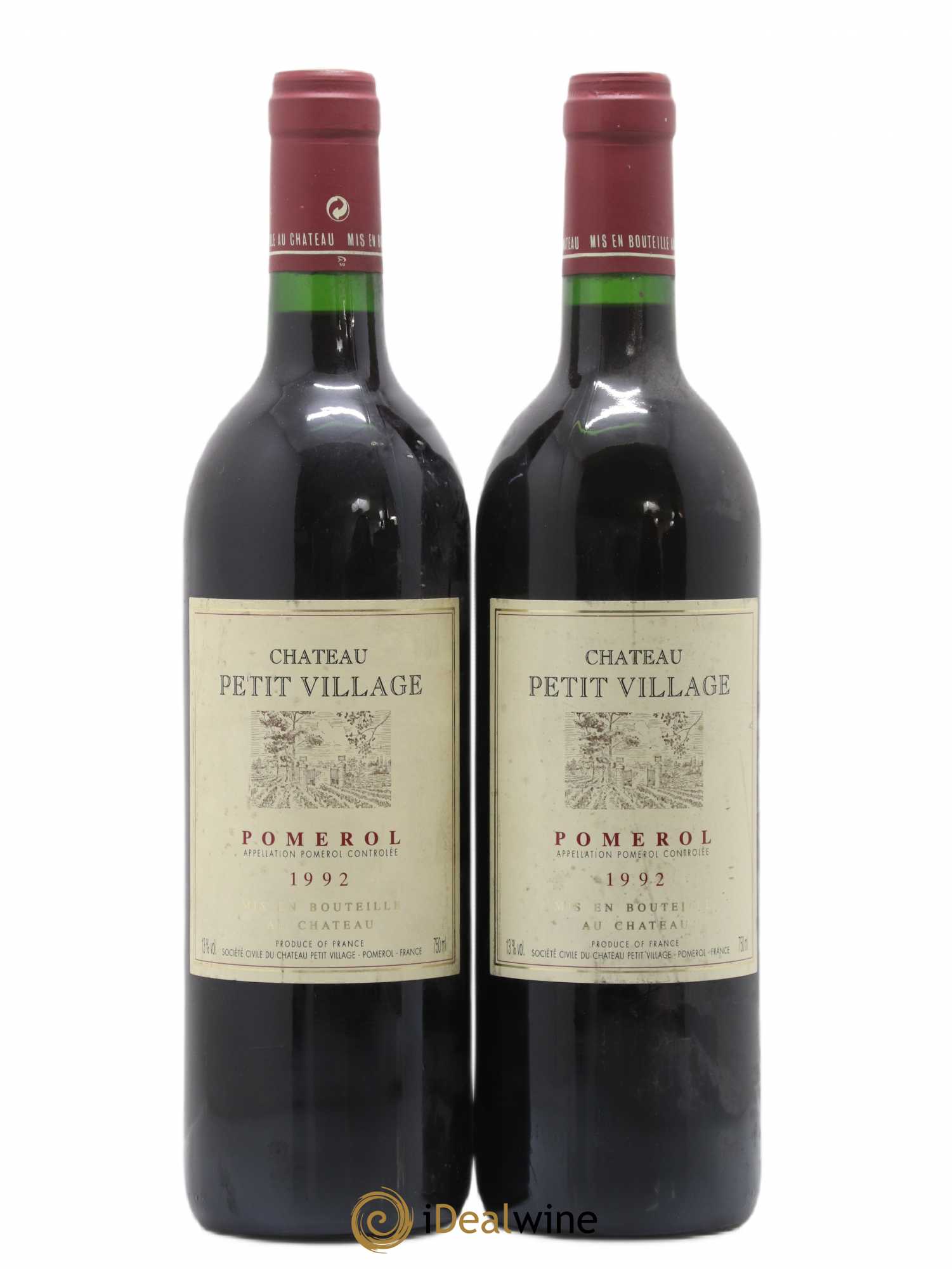 Château Petit Village 1992 - Lot de 2 bouteilles - 0