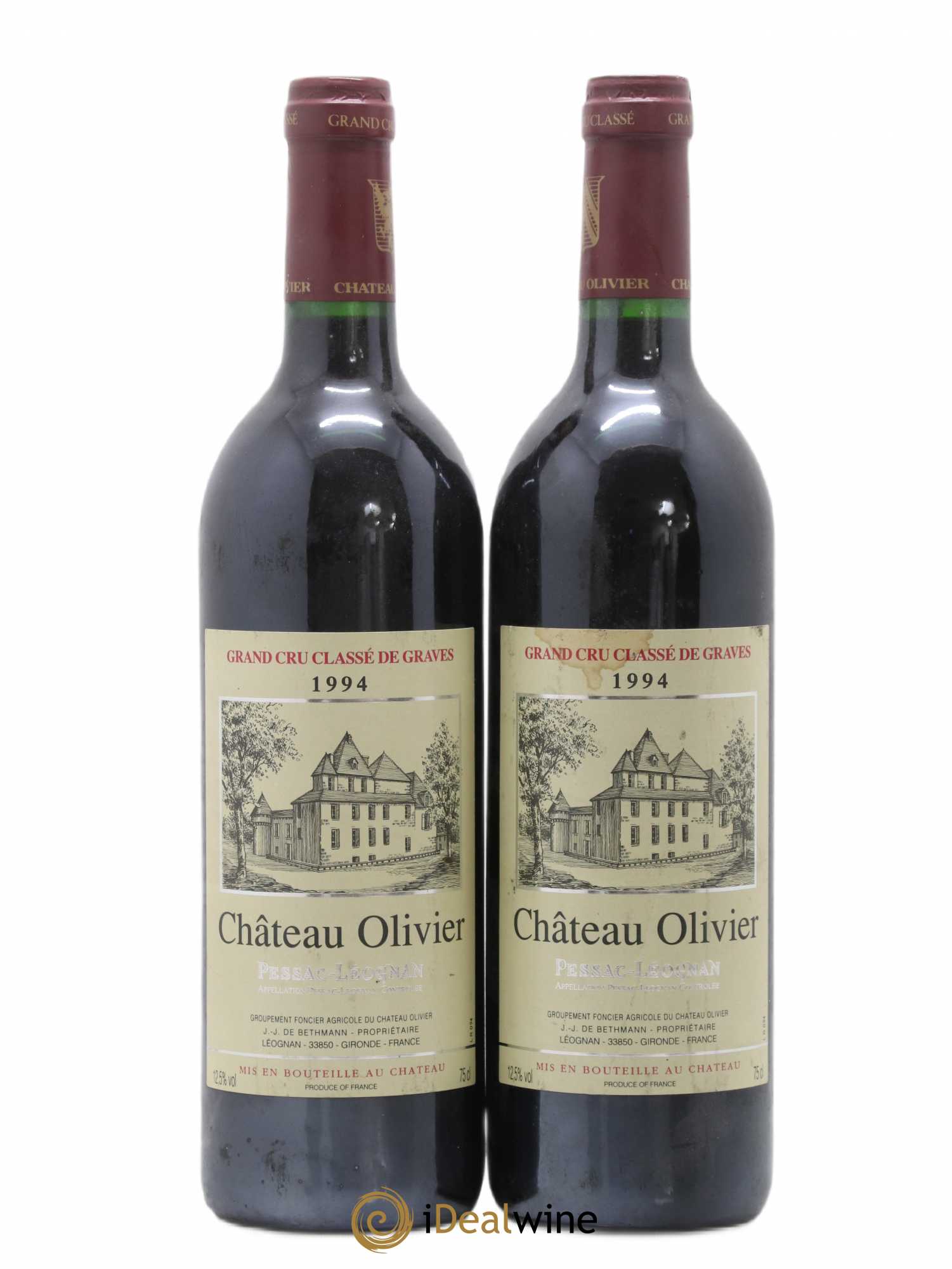 Château Olivier Cru Classé de Graves 1994 - Lot de 2 bouteilles - 0