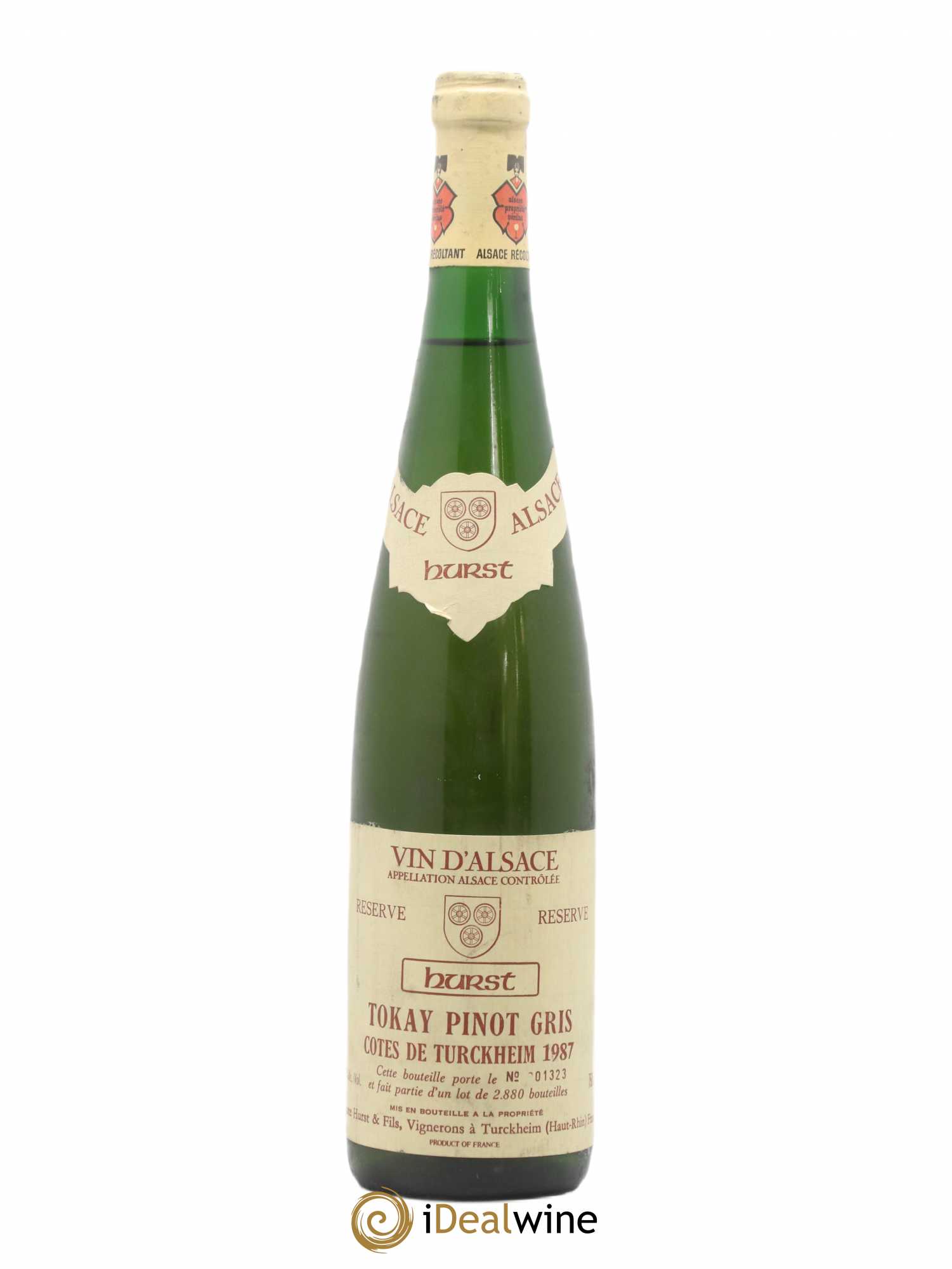 Pinot Gris Hurst Côtes de Turckheim 1987 - Lot de 1 bouteille - 0