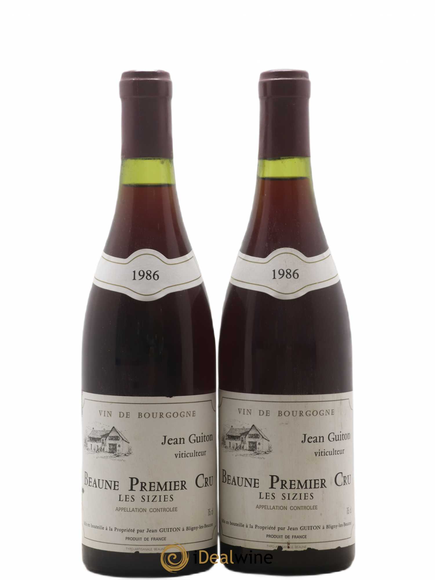 Beaune 1er Cru Les Sizies Jean Guiton 1986 - Posten von 2 Flaschen - 0
