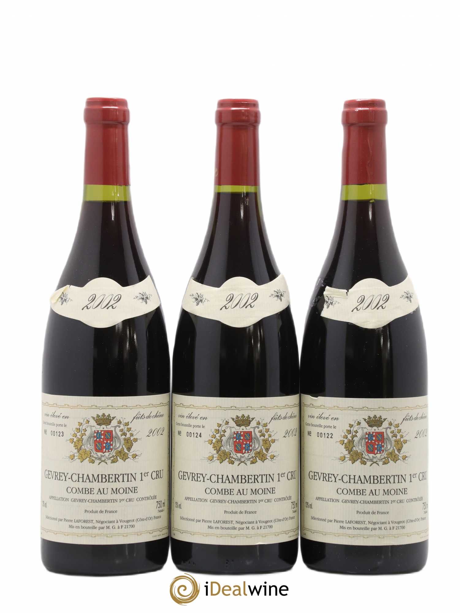 Gevrey-Chambertin 1er Cru Combe aux Moines Pierre Laforest 2002 - Posten von 3 Flaschen - 0