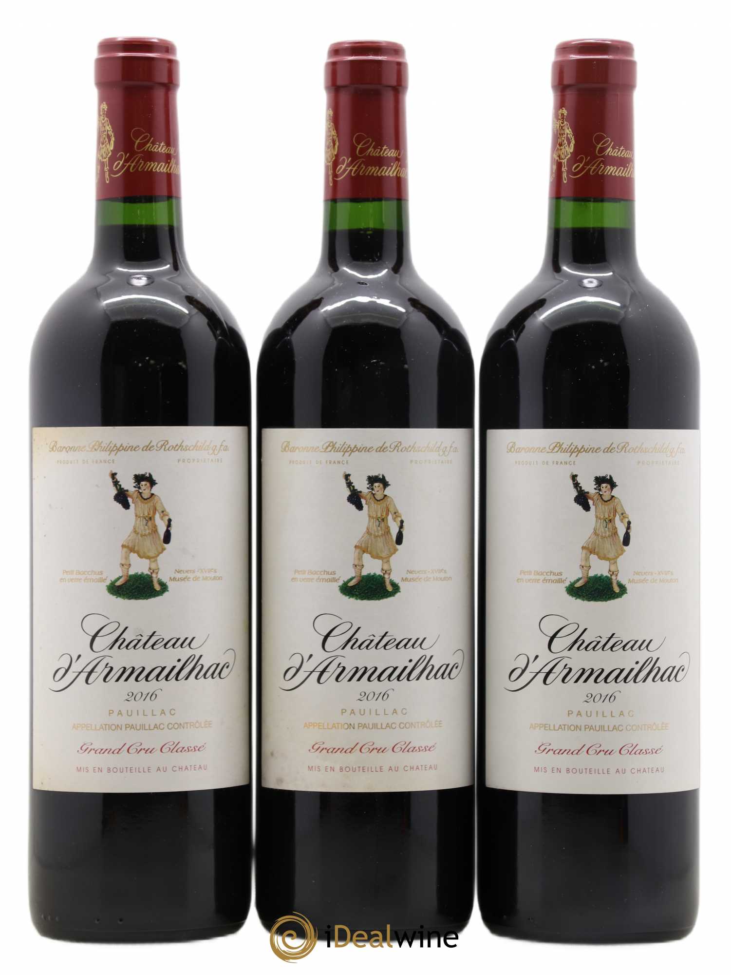 Château d' Armailhac - Mouton Baron(ne) Philippe 5ème Grand Cru Classé 2016 - Lot de 3 bouteilles - 0