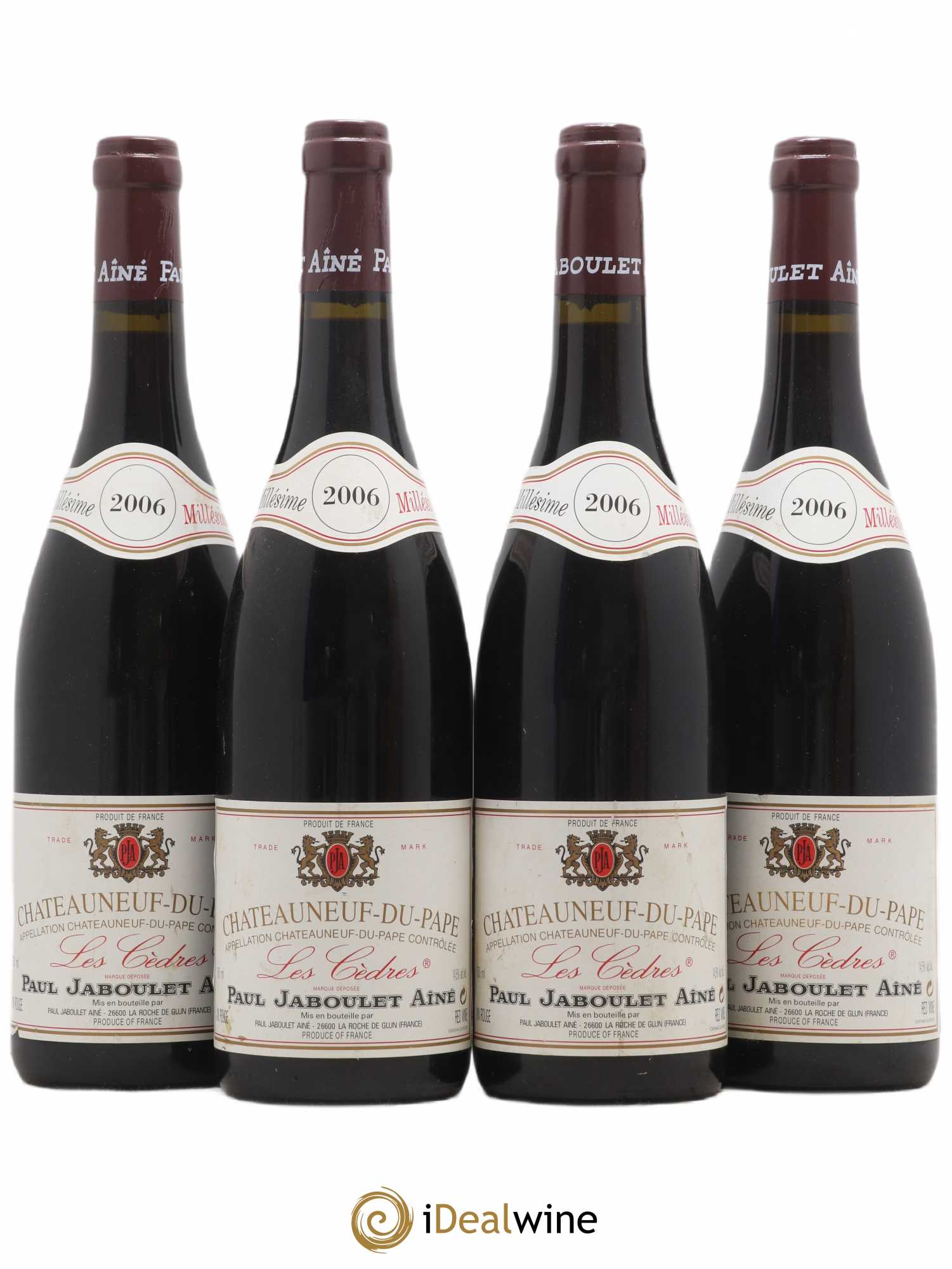 Châteauneuf-du-Pape Les Cèdres Paul Jaboulet Ainé 2006 - Posten von 4 Flaschen - 0