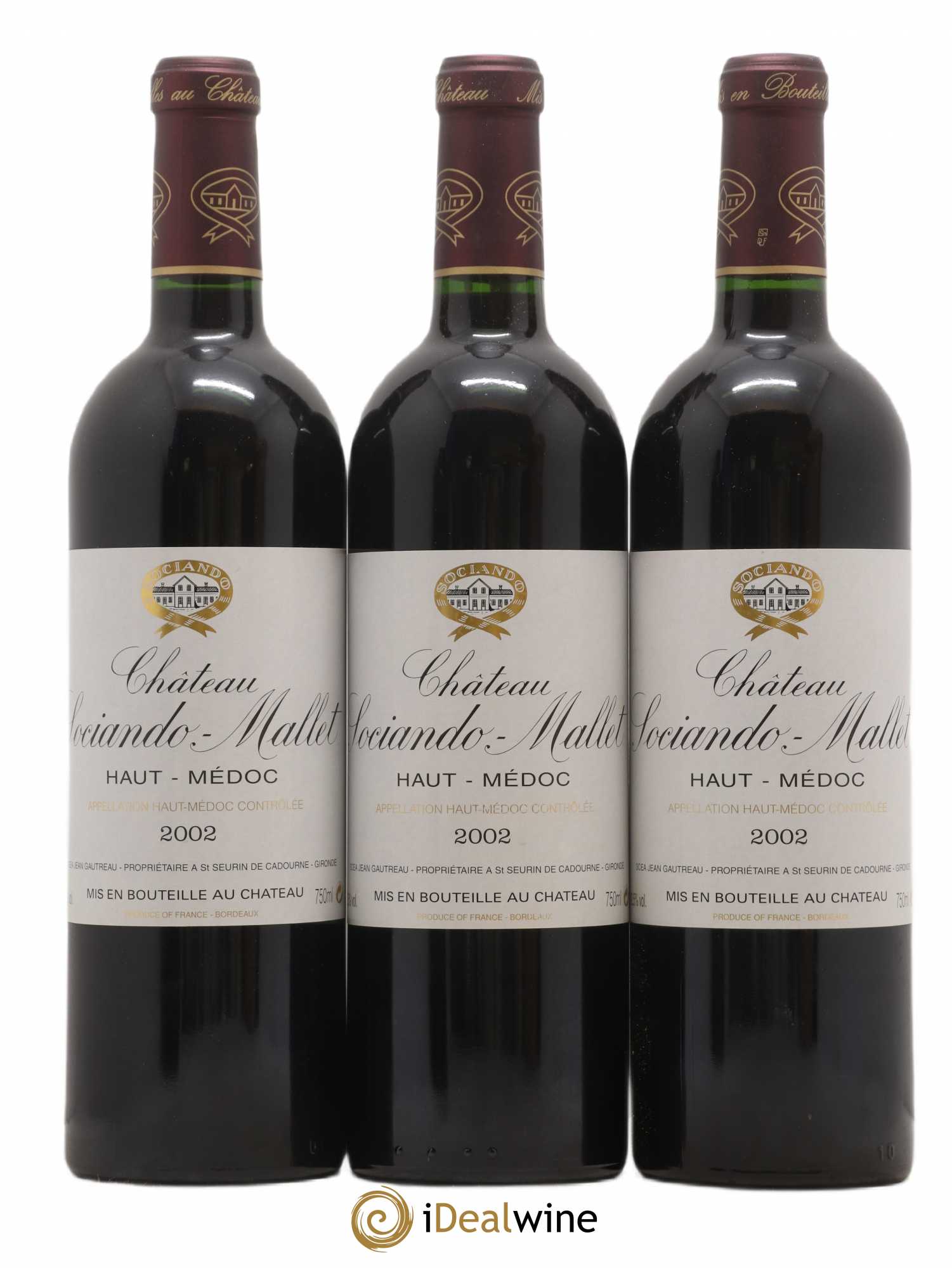 Château Sociando Mallet 2002 - Lot de 12 bouteilles - 1
