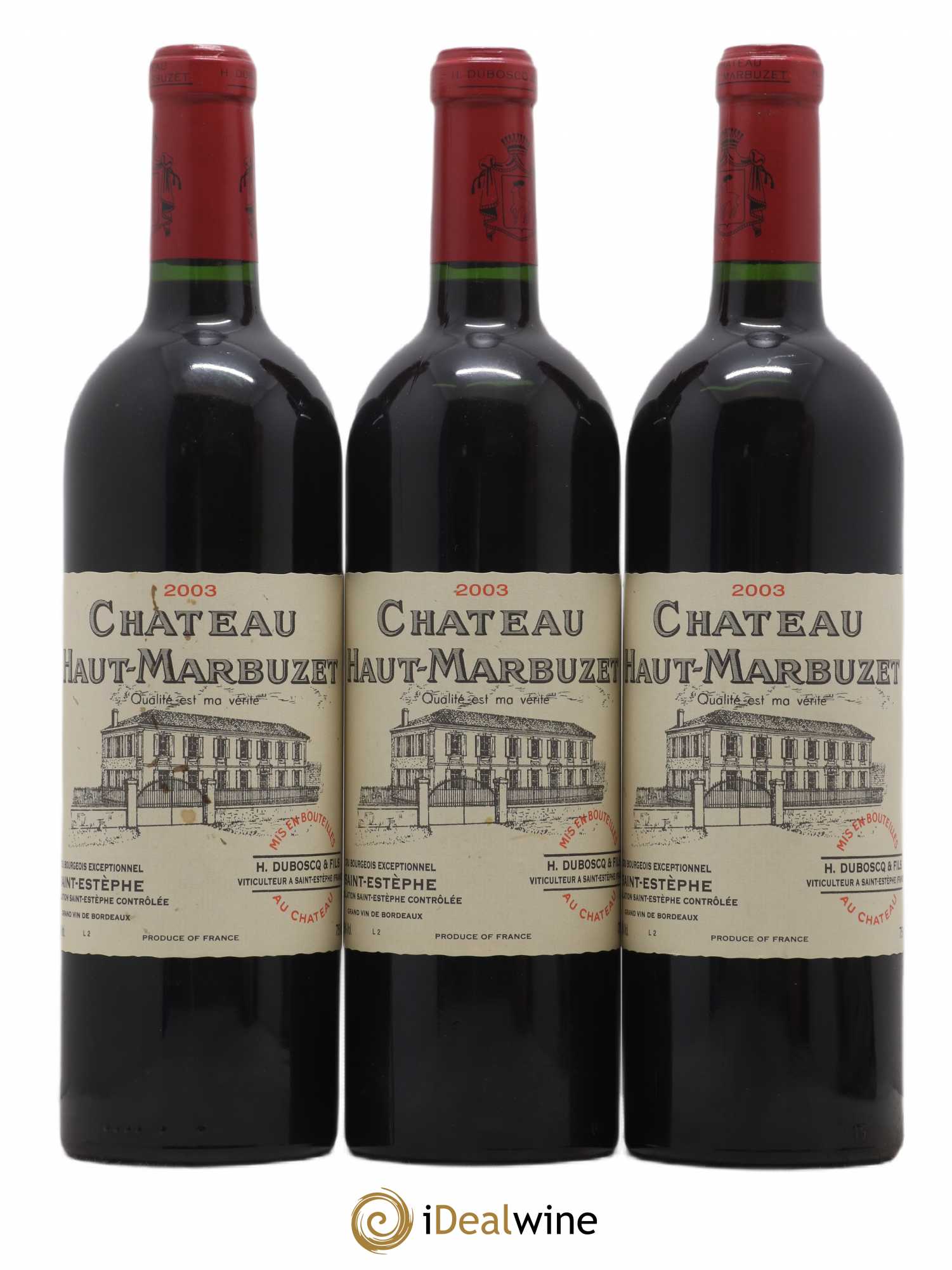 Château Haut Marbuzet 2003 - Lot de 3 bouteilles - 0