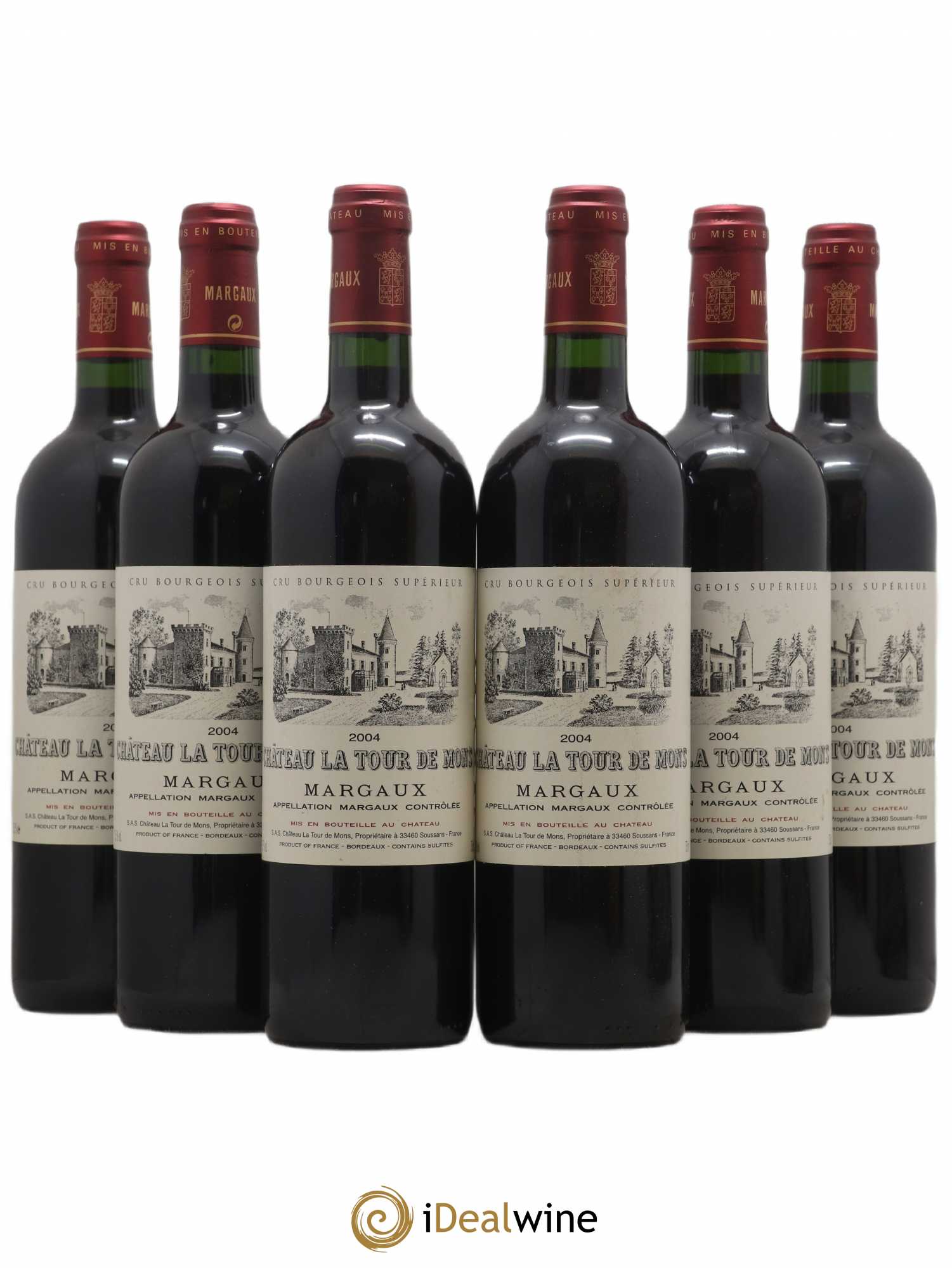 Château la Tour de Mons Cru Bourgeois 2004 - Lot de 6 bouteilles - 0