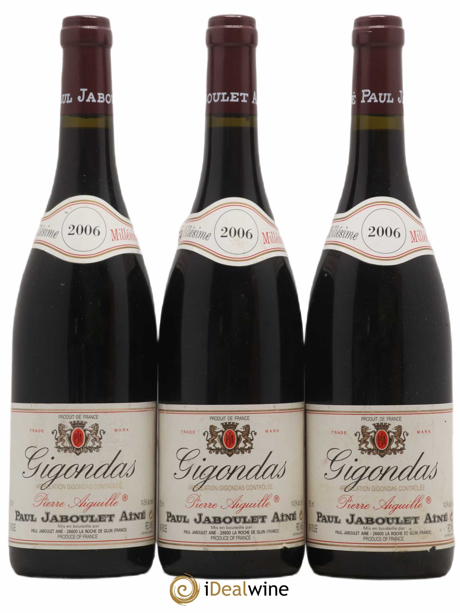 Gigondas Pierre Aiguille Paul Jaboulet Ainé 2006 - Posten von 3 Flaschen - 0
