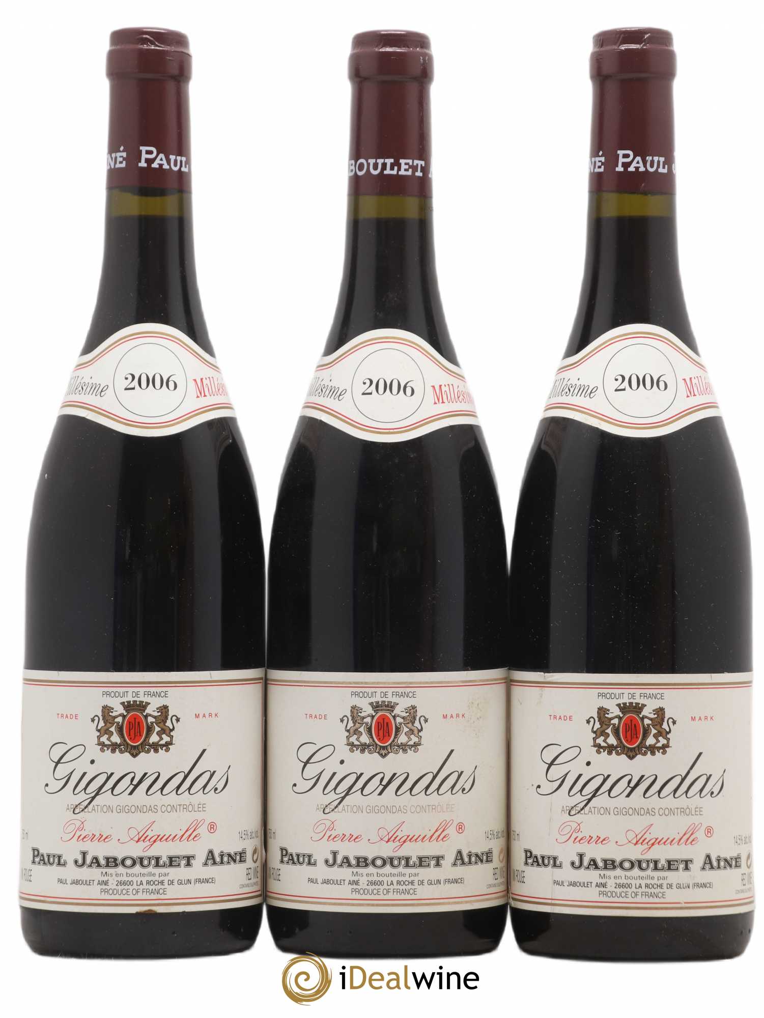 Gigondas Pierre Aiguille Paul Jaboulet Ainé 2006 - Posten von 3 Flaschen - 0