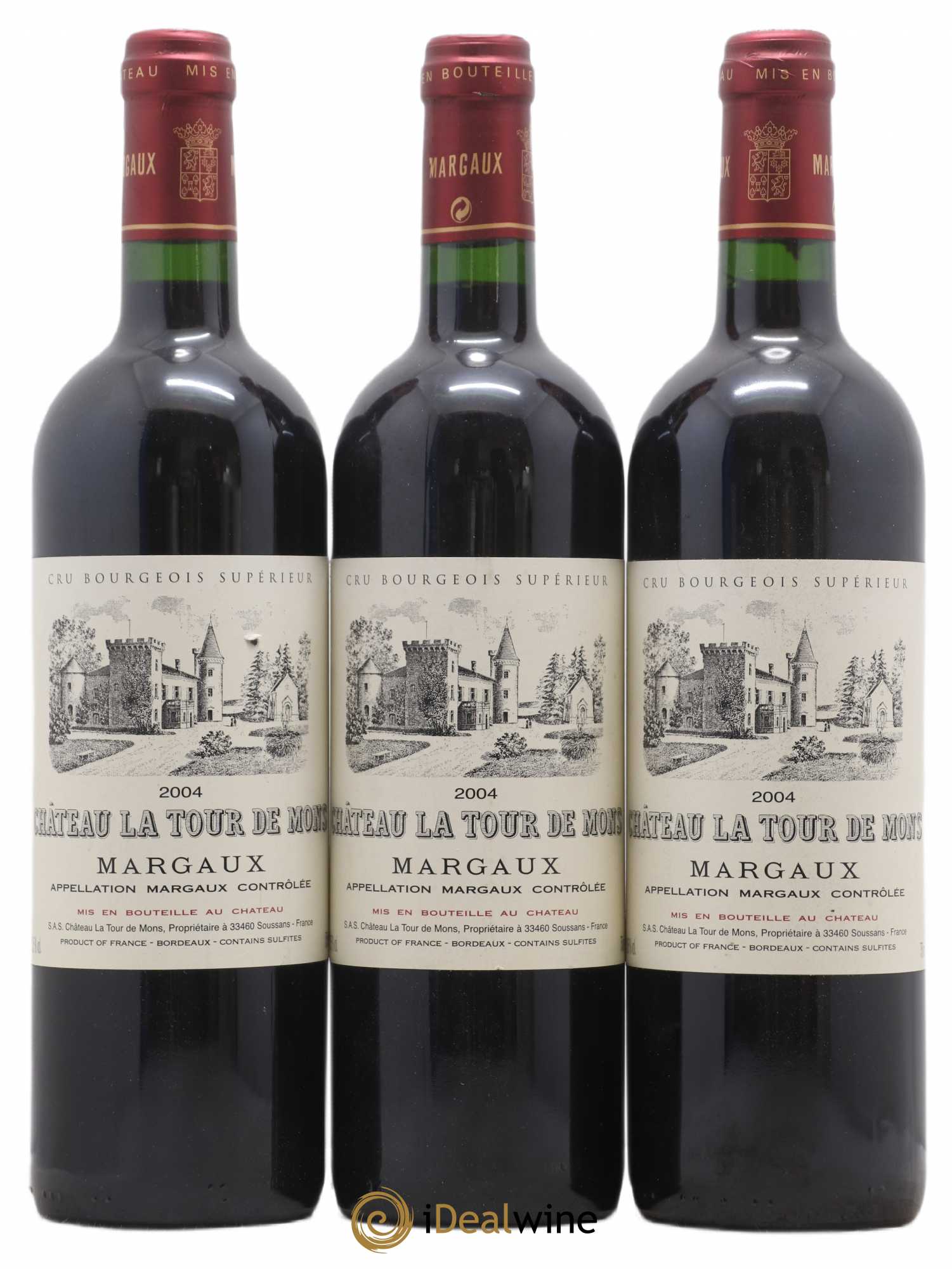 Château la Tour de Mons Cru Bourgeois 2004 - Lot de 3 bouteilles - 0