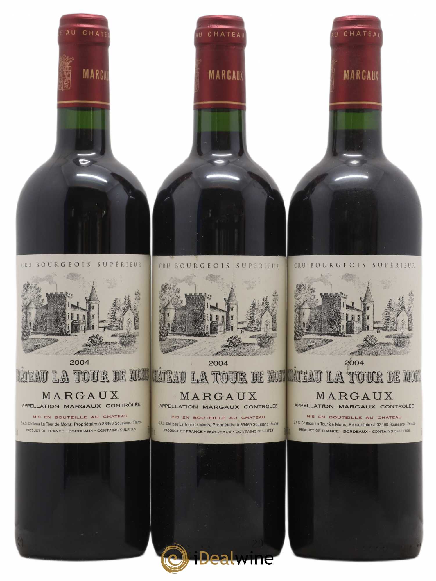 Château la Tour de Mons Cru Bourgeois 2004 - Lot de 3 bouteilles - 0