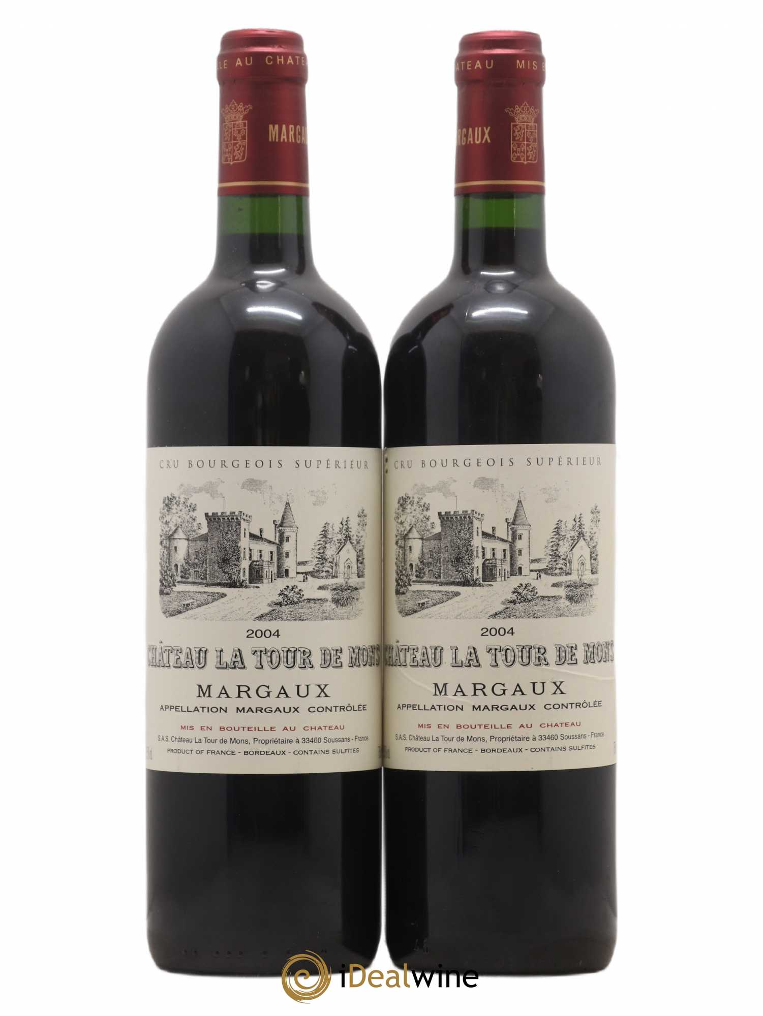 Château la Tour de Mons Cru Bourgeois 2004 - Lot de 2 bouteilles - 0