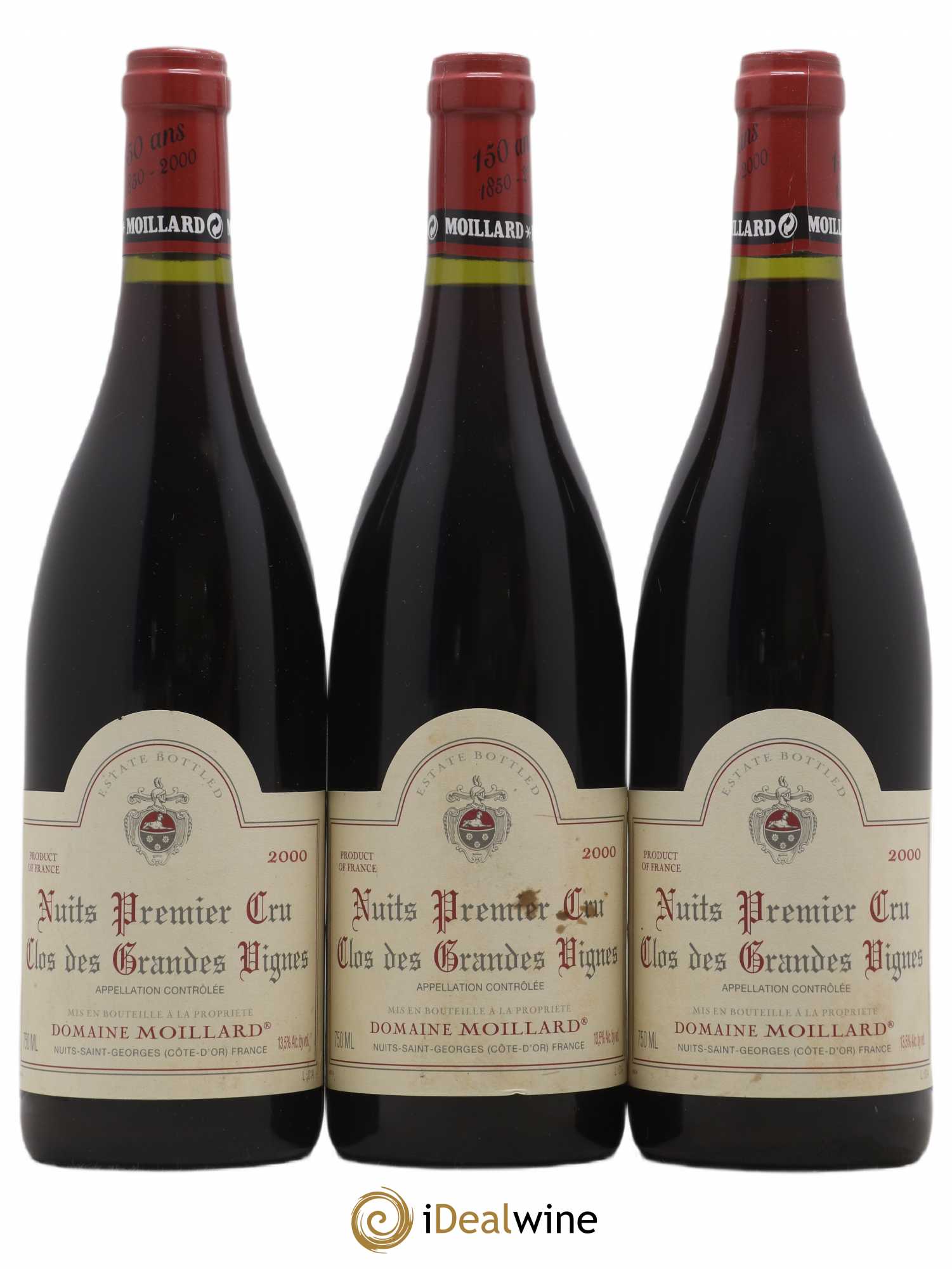 Nuits-Saint-Georges 1er Cru Clos des Grandes Vignes Moillard 2000 - Posten von 3 Flaschen - 0
