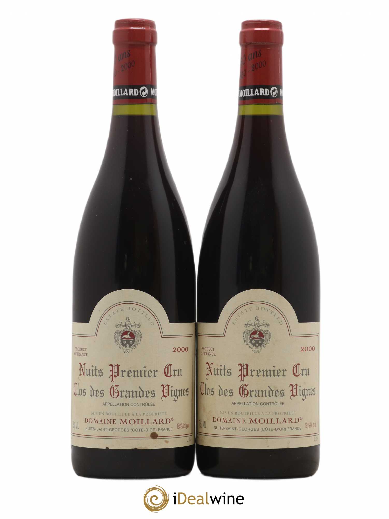 Nuits-Saint-Georges 1er Cru Clos des Grandes Vignes Moillard 2000 - Posten von 2 Flaschen - 0