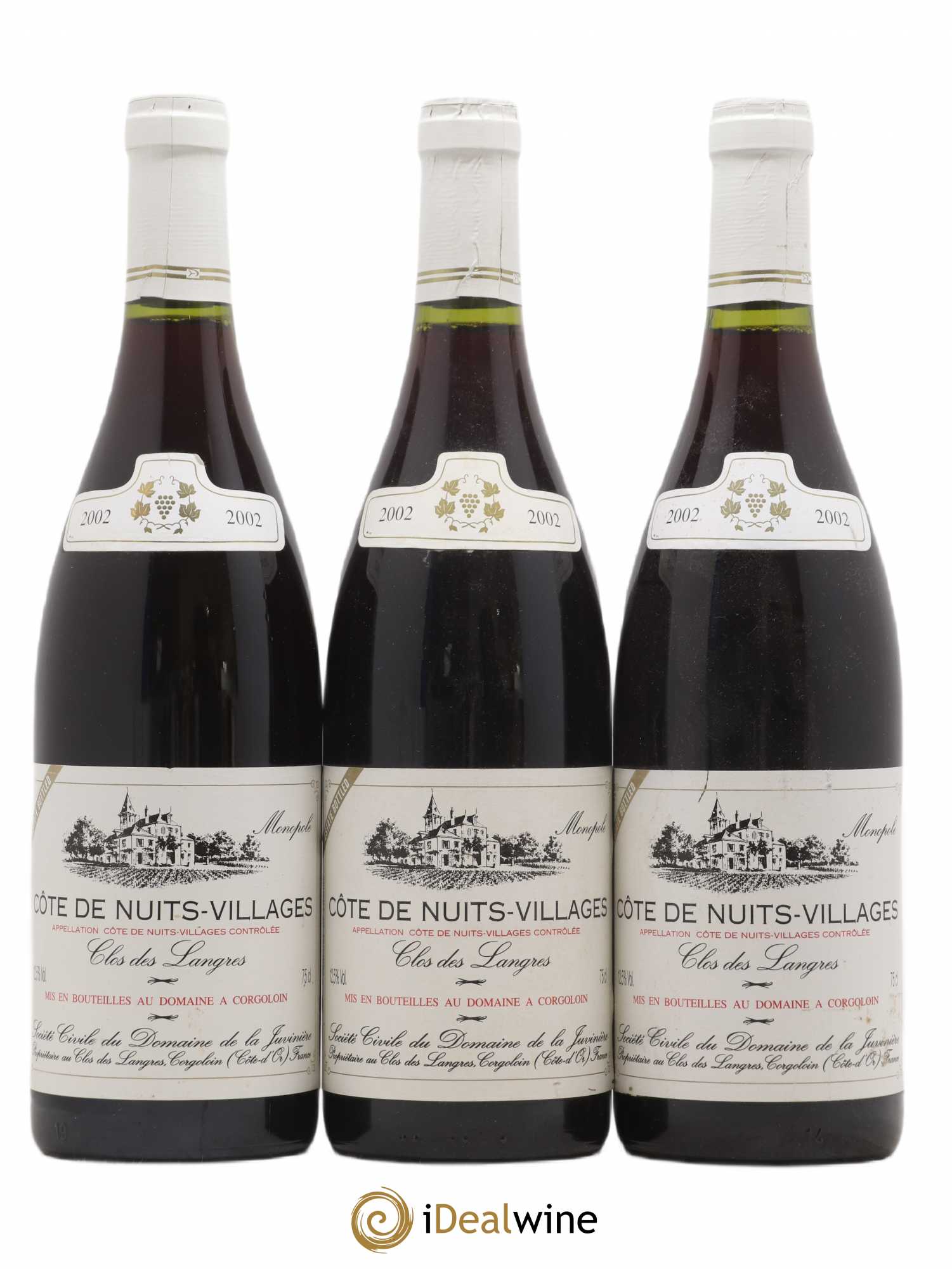 Côte de Nuits-Villages Clos des Langres Domaine de la Juvinière 2002 - Posten von 3 Flaschen - 0