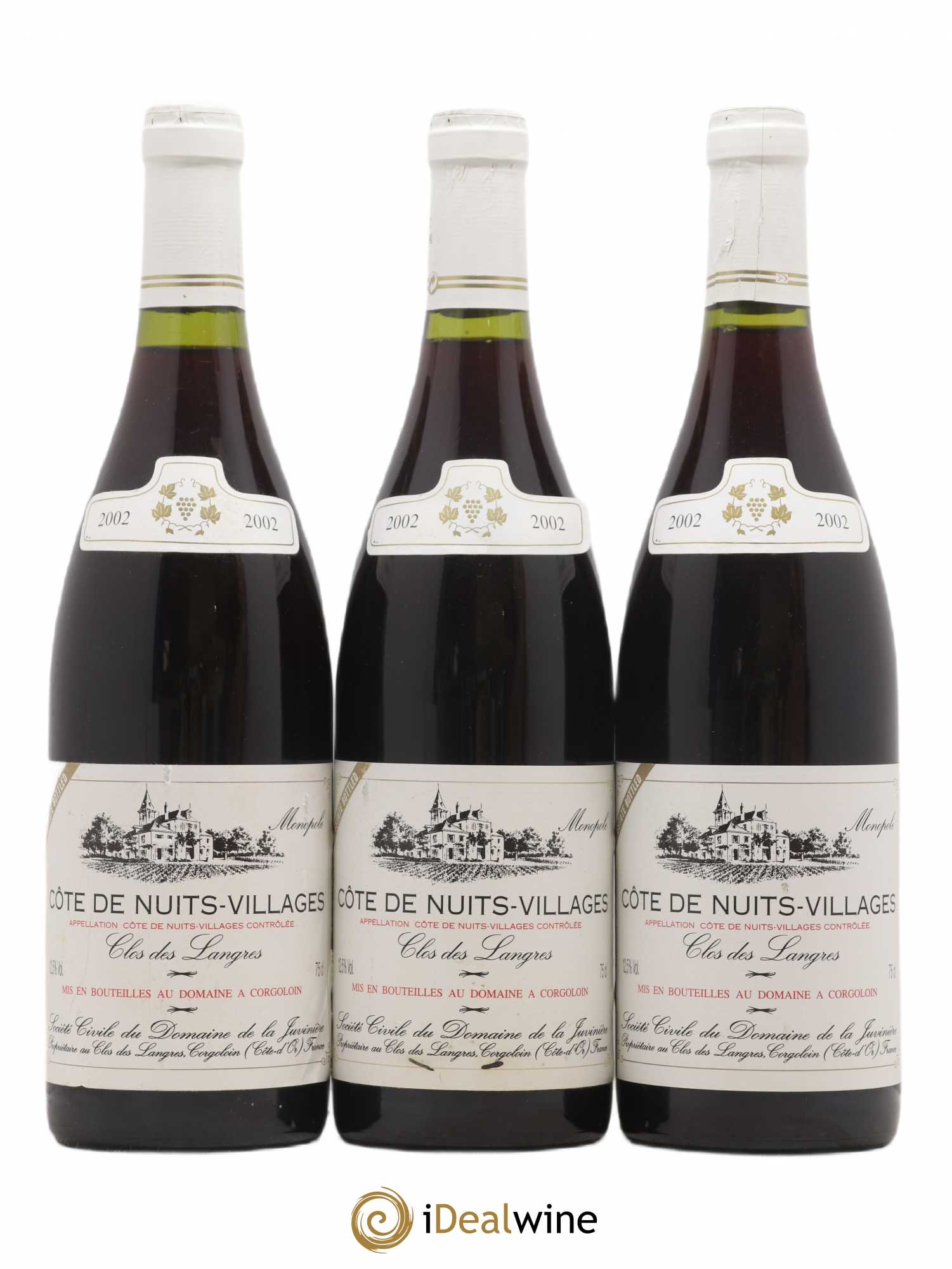 Côte de Nuits-Villages Clos des Langres Domaine de la Juvinière 2002 - Posten von 3 Flaschen - 0