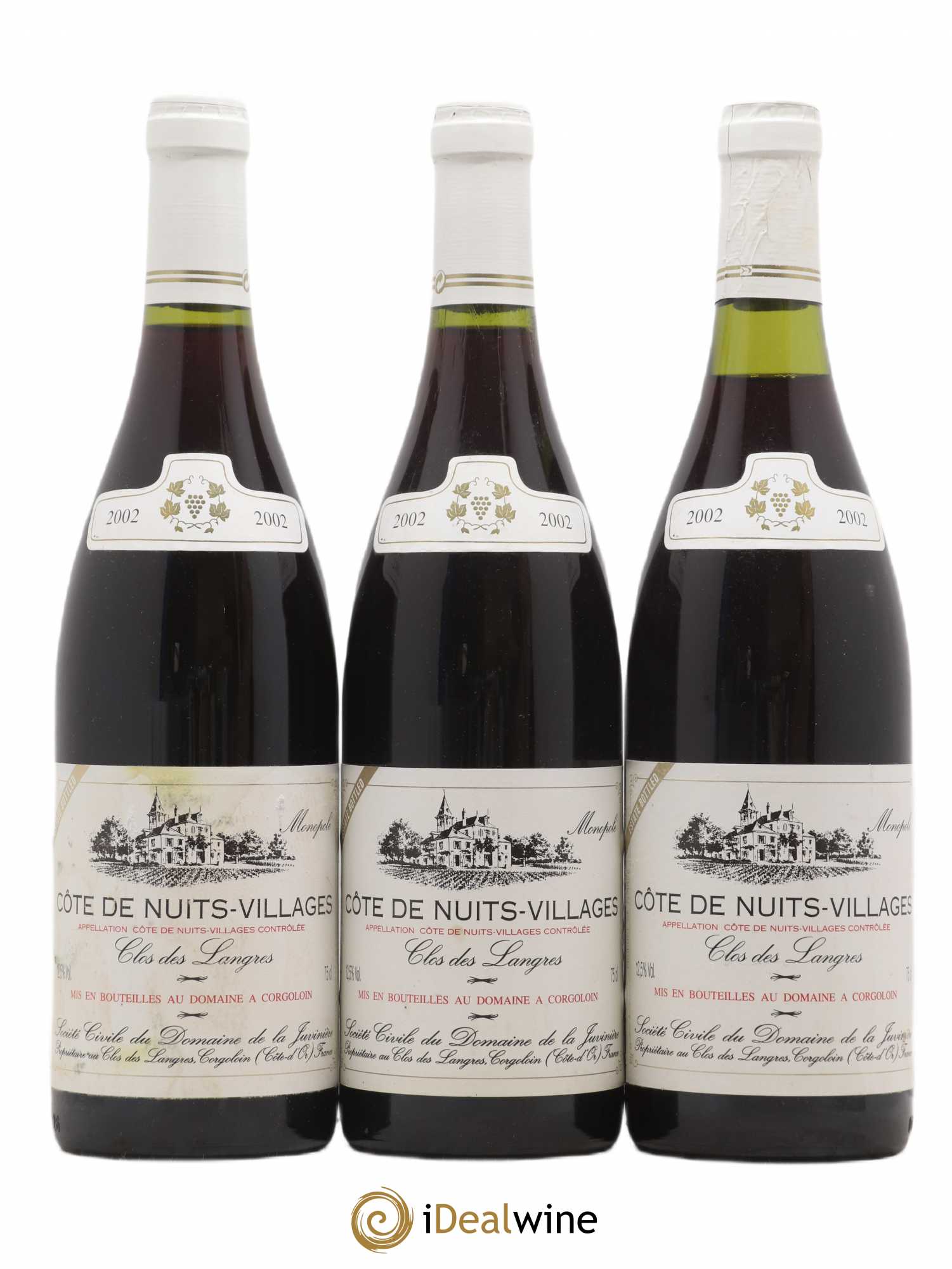 Côte de Nuits-Villages Clos des Langres Domaine de la Juvinière 2002 - Posten von 3 Flaschen - 0