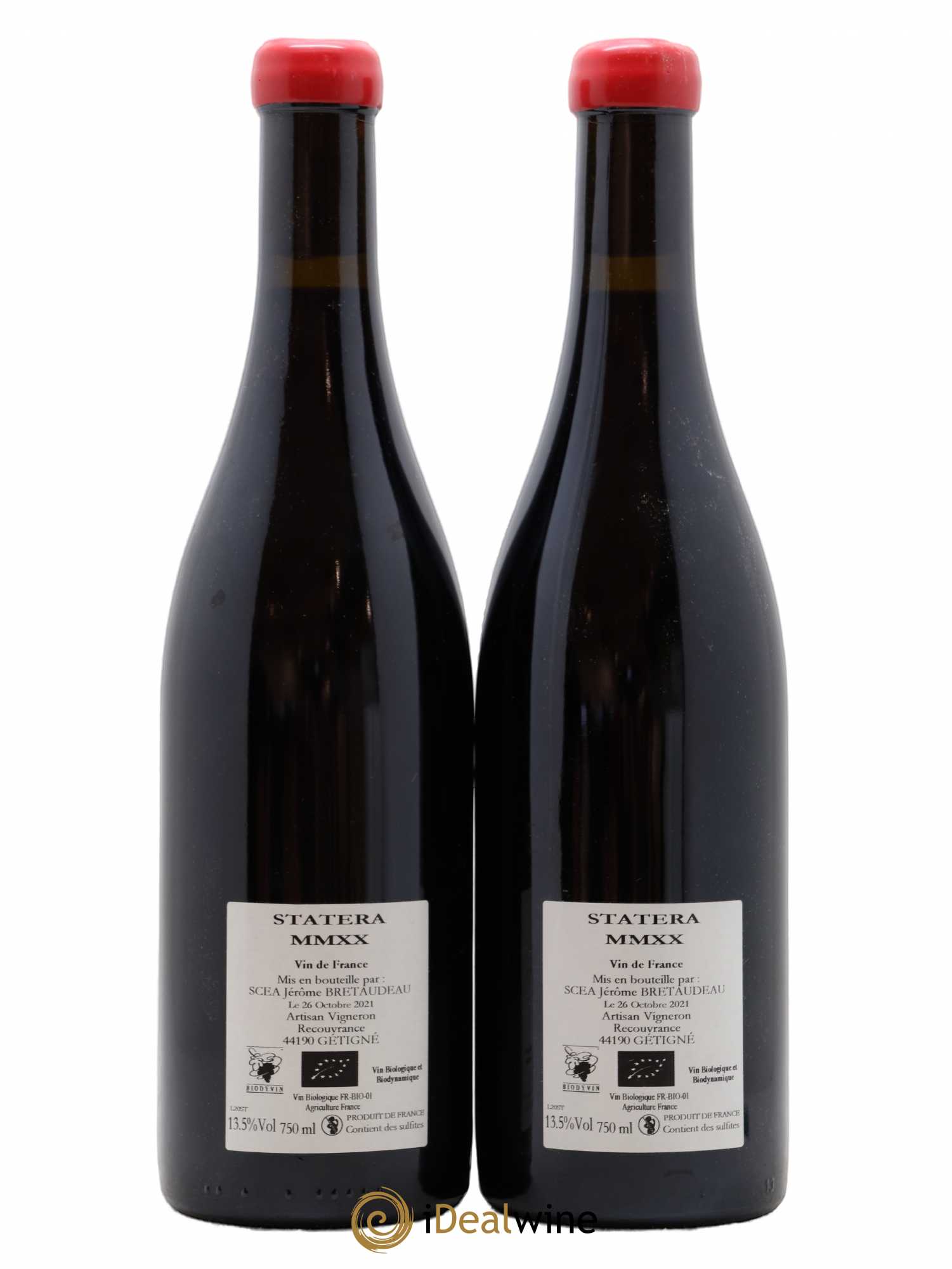 Vin de France Statera Jérôme Bretaudeau - Domaine de Bellevue 2020 - Lotto di 2 bottiglie - 1
