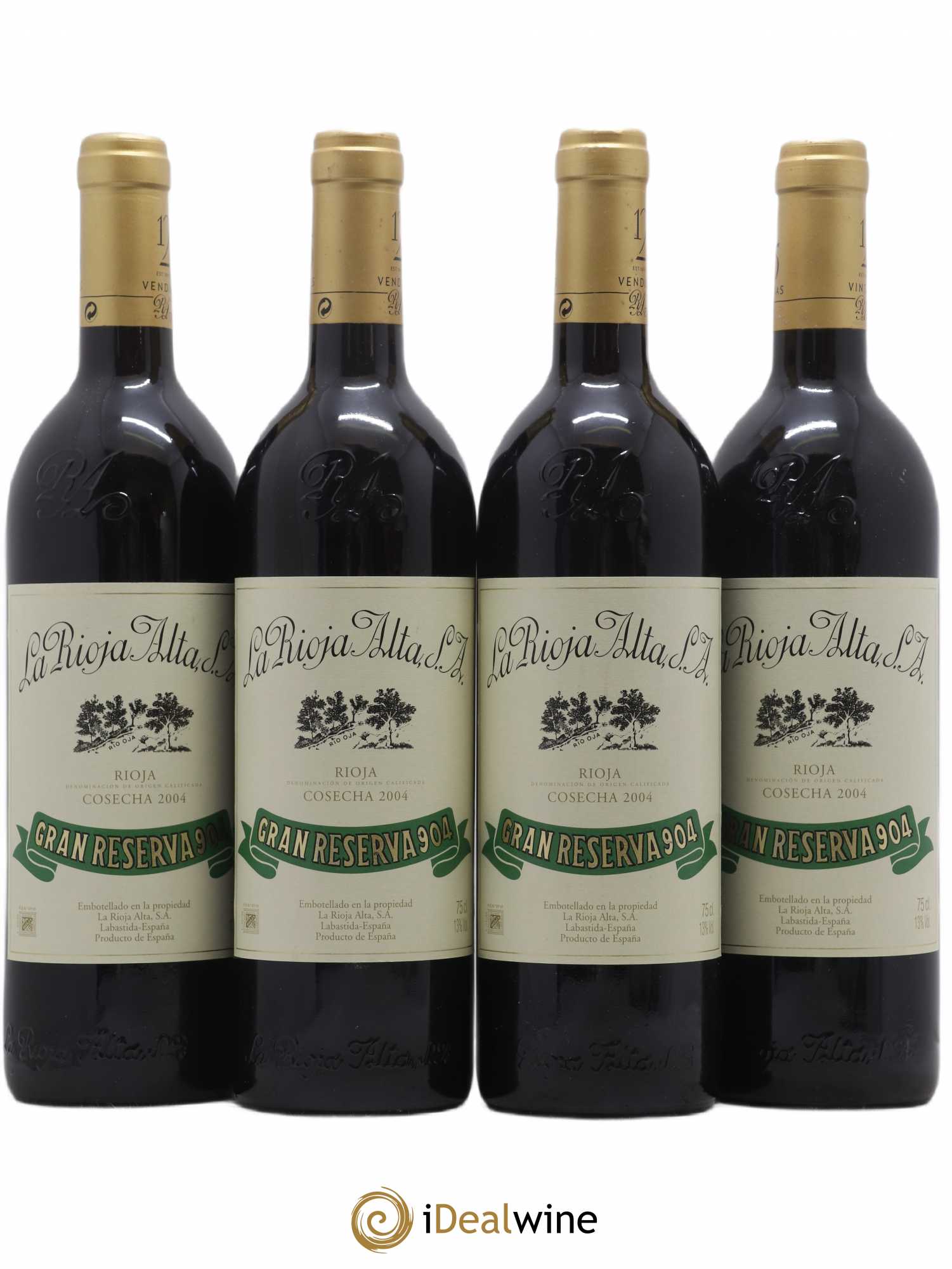 Rioja DOCa Gran Reserva 904 La Rioja Alta 2004 - Lot of 4 bottles - 0