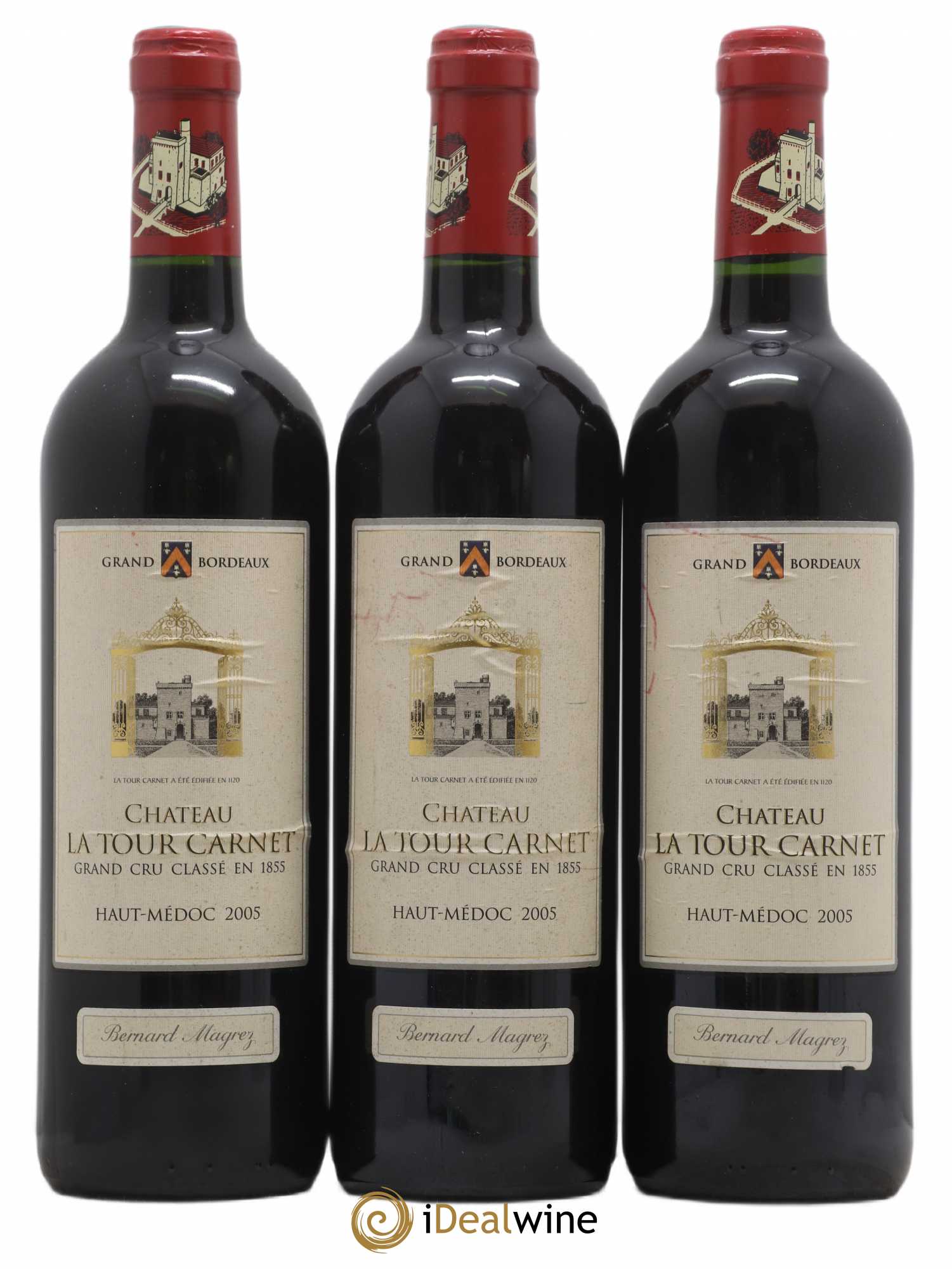 Château la Tour Carnet 4ème Grand Cru Classé 2005 - Lot de 3 bouteilles - 0